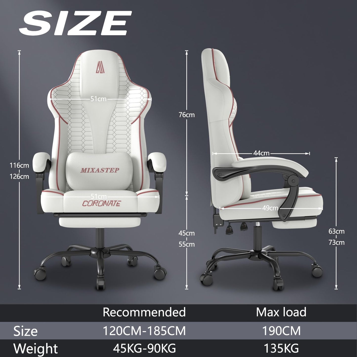 NSMAZXO Gaming Stuhl Ergonomisch mit Verstellbarer Rückenlehne & 360° Drehfunktion - Bürostuhl für Erwachsene/Jugendliche 150KG,PC-Stuhl Stoff in Grün für Homeoffice/Gaming