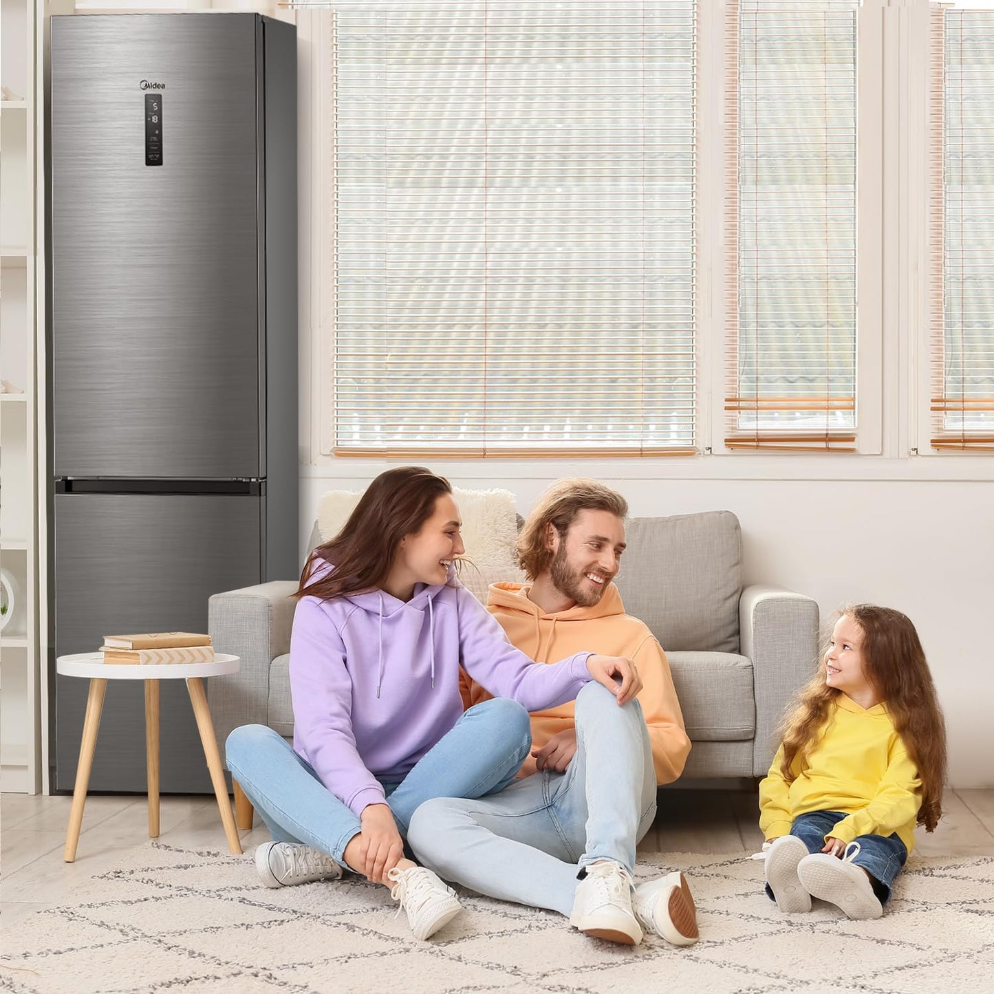 Midea MERB276FGE02A Kühl-/Gefrierkombination/180 cm Höhe/NoFrost/Doppelte Steuerung/Super-Kühlfunktion/219 kWh/Jahr/199L Kühlteil/71L Gefrierteil