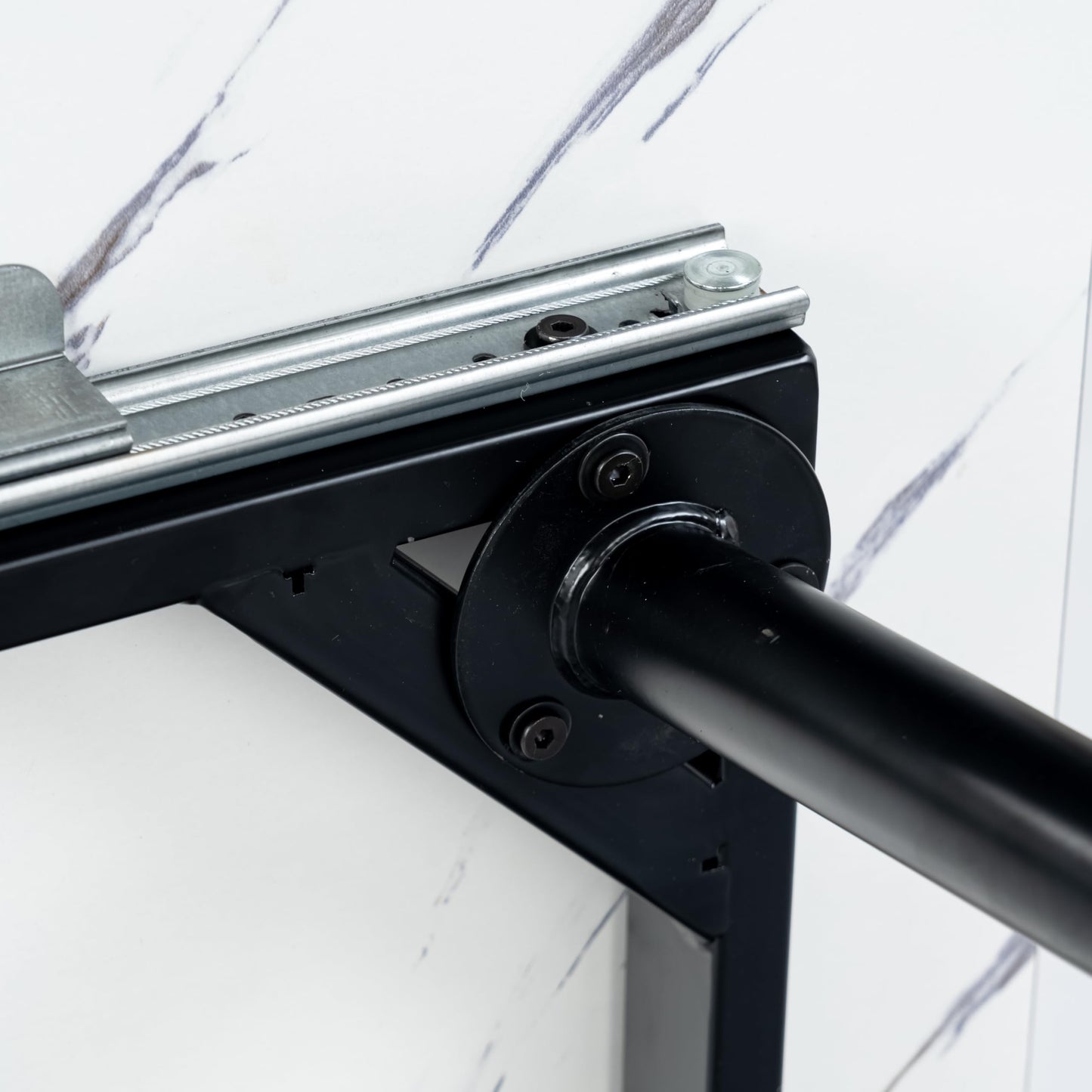 FurnitureR Esstisch, ausziehbar, L-120 – 160 cm für 6 – 8 Personen, Elegantes Design, Tischplatte aus weißem Marmor, MDF mit Metallbeinen, vielseitig und minimalistisch, Küchentisch