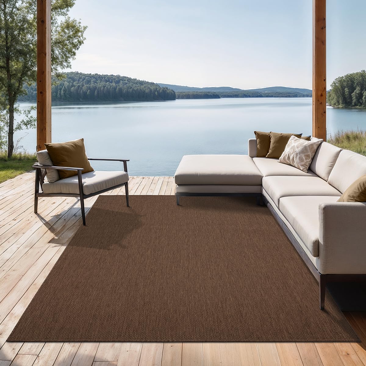 the carpet Mistra - Moderner In- und Outdoor Teppich, perfekt für das Wohnzimmer, Schlafzimmer oder die Terrasse, Wetterfest, langlebig und pflegeleicht, Natur, 300 x 400 cm