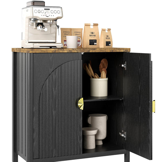 Lvifur Sideboard, Küchenschrank mit 2 Türen für Wohnzimmer, Küche, Esszimmer,80cm Breit Küchenbuffet aus Holz mit Arbeitsplatte & Ausreichend Stauraum für Flur