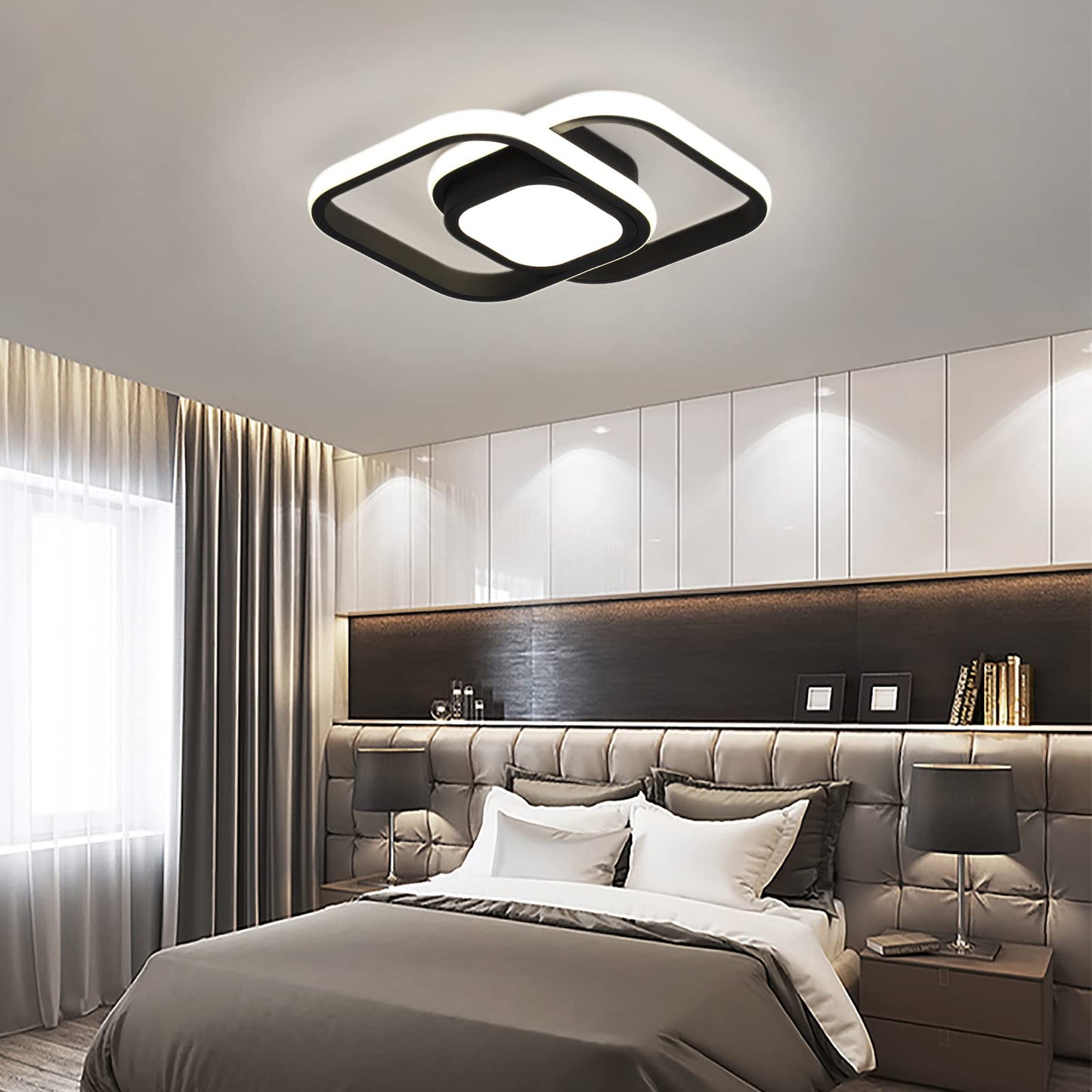 JDONG 90W LED Deckenleuchte Dimmbar 90x55CM Deckenlampe mit Fernbedienung 3000K-6500K Helligkeit einstellbar moderne Rechteckige Leuchte für Wohnzimmer