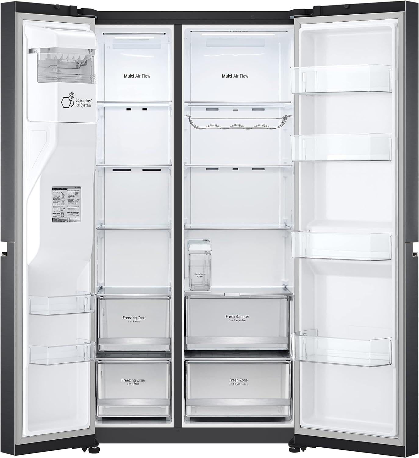 LG GSLC40PYPE Side-by-Side Kühlschrank ǀ Smart Inverter Compressor ǀ Eis- und Wasserspenderǀ Total No Frost Technologie ǀ EEK E ǀ 638 L