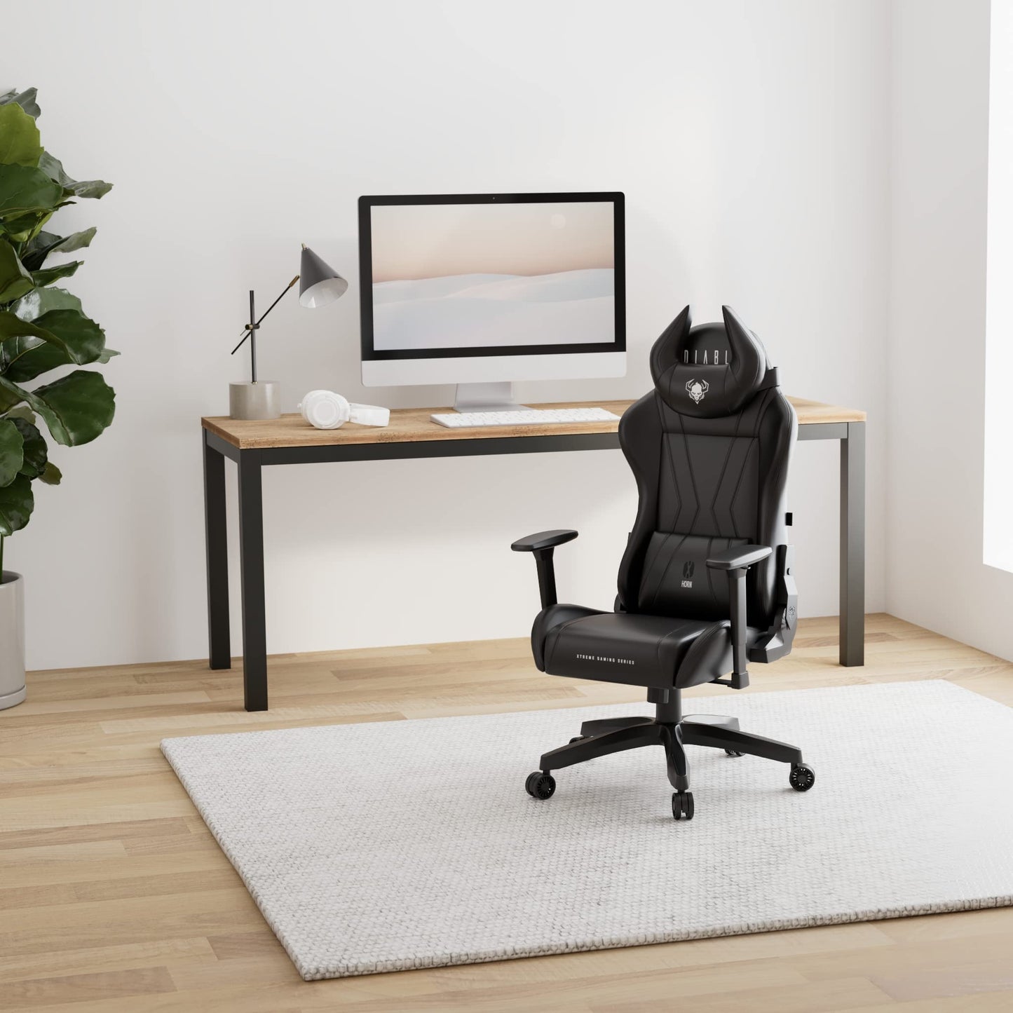 Diablo X-Horn Gaming Office Chair Desk Chair 3D Armrests Ergonomic Design Neck / Lumbar Cushion Imitation Leather Rocker Function