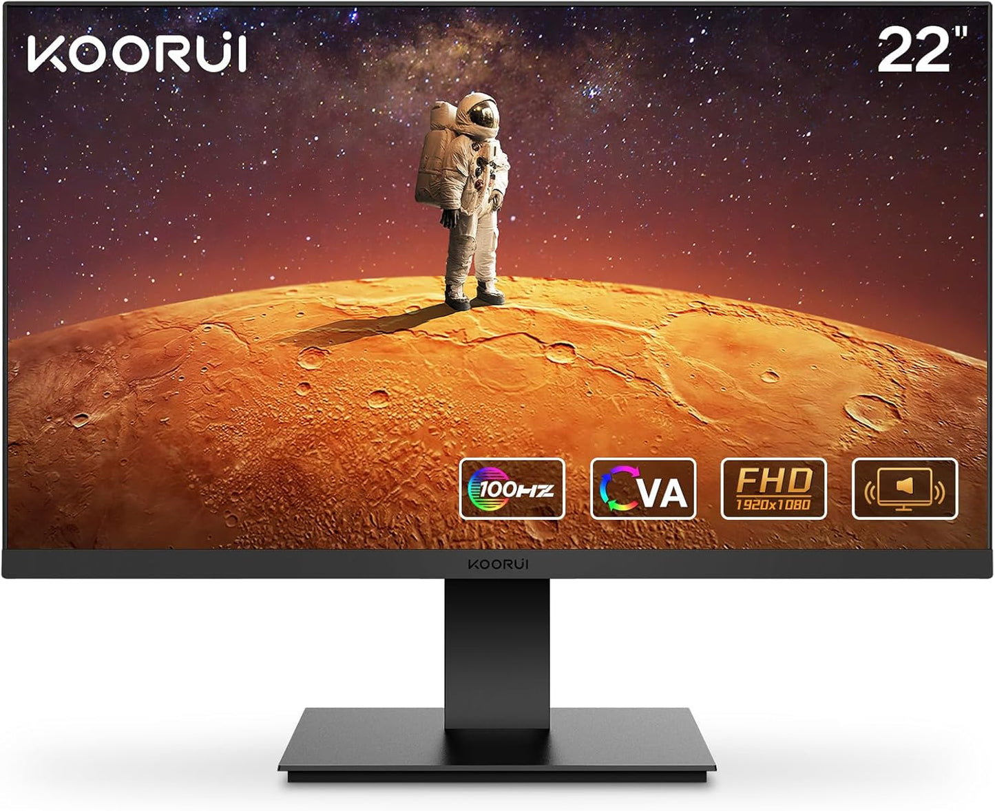 KOORUI Gaming Monitor 27 Zoll, Full HD Rahmenlos Bildschirm 165Hz Adaptive Sync (1ms, VA-Panel, Eye-Care, 1920 x 1080, 2xHDMI 2.0, & DisplayPort 1.4, VESA 75x75mm, DCI-P3 90%)