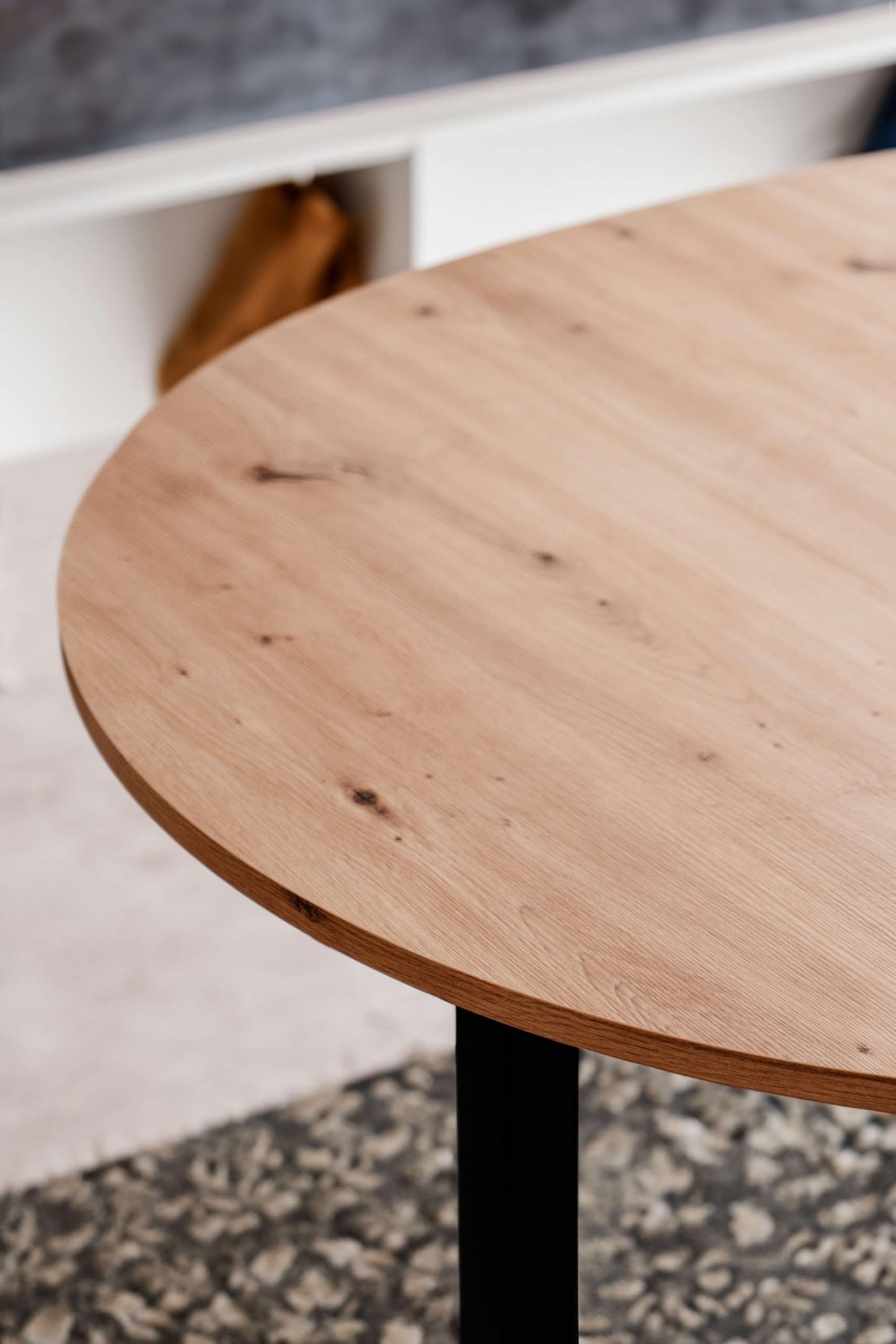 Newfurn Dining Table Wild Oak Dining Room Table Kitchen Table Dining Table II 120 x 76.5 x 70 cm (W x H x D) Extendible up to 160 cm including 40 cm Table Top Anthracite Kitchen Table Dining Table