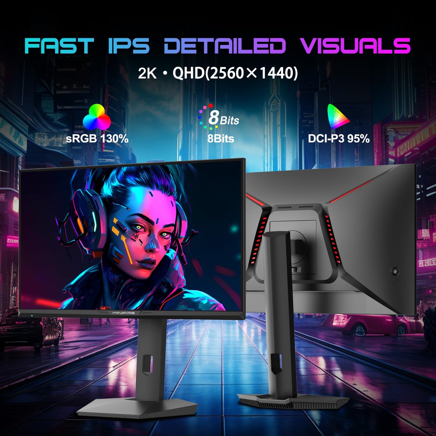 Minifire 27-Inch Monitor, 100 Hz, Anti-Flicker, Full HD, 1080p Monitor PC Screen with HDMI VGA Ports (MF27X3AL HDMI Cable Included)