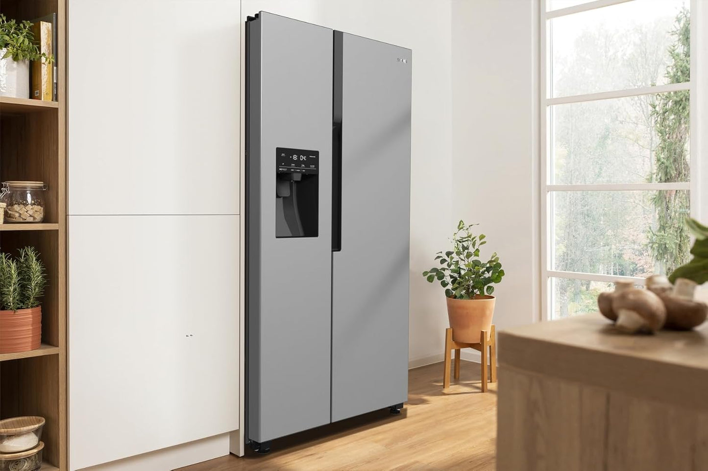 Gorenje NRR9185ESXL Side by Side Fridge-Freezer, NoFrost Plus, Inverter Compressor, Water and Ice Cube Dispenser, SensoTech, 178.6 cm, Fridge Capacity 376 L, Freezer Capacity 190 L, Stainless Steel