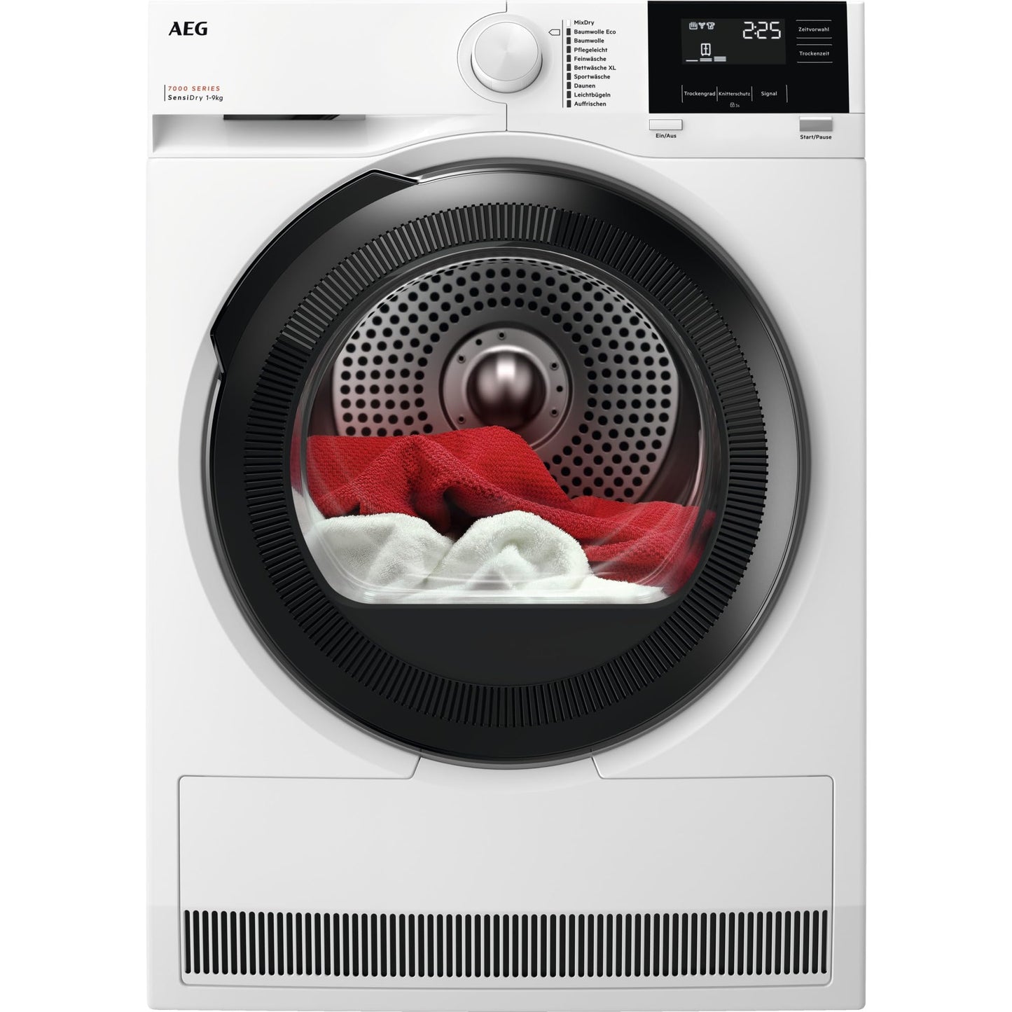 AEG TR7T60690 Heat Pump Dryer / Series 7000 with SensiDry – Gentle and Energy Saving / A+++ / Automatic Volume / 9.0 kg / Gentle Drum / Wrinkle Protection, Wieß