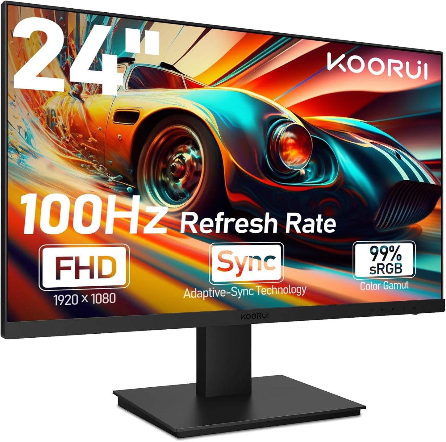 KOORUI Gaming Monitor 27 Zoll, Full HD Rahmenlos Bildschirm 165Hz Adaptive Sync (1ms, VA-Panel, Eye-Care, 1920 x 1080, 2xHDMI 2.0, & DisplayPort 1.4, VESA 75x75mm, DCI-P3 90%)