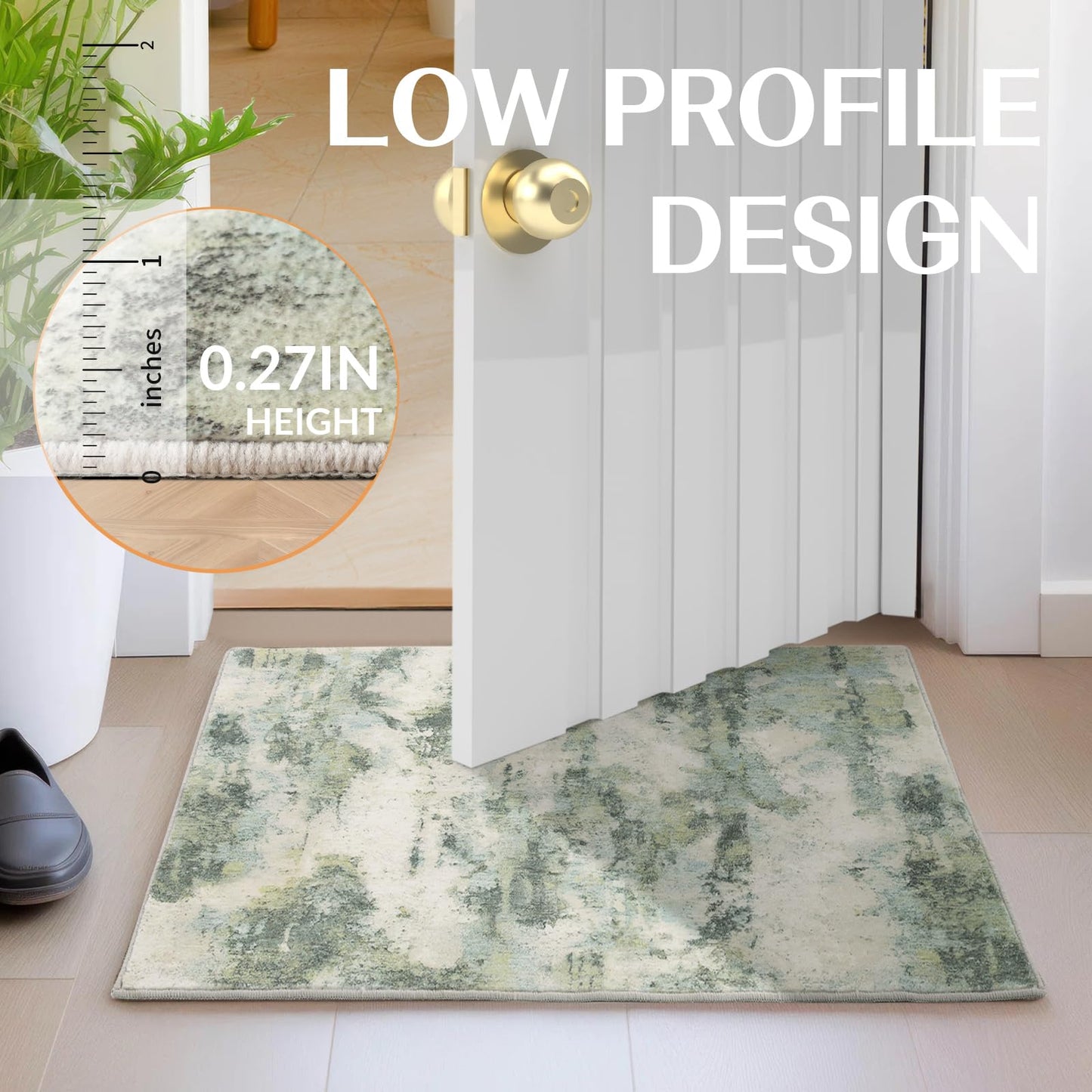 UMINEUX Washable Area Rug 5'x7' Large Modern Abstract Living Room Rug with Anti-Slip Rubber Backing, Ultra Soft Low Pile Rugs Carpet for Dining Room Bedroom Home Office Decor