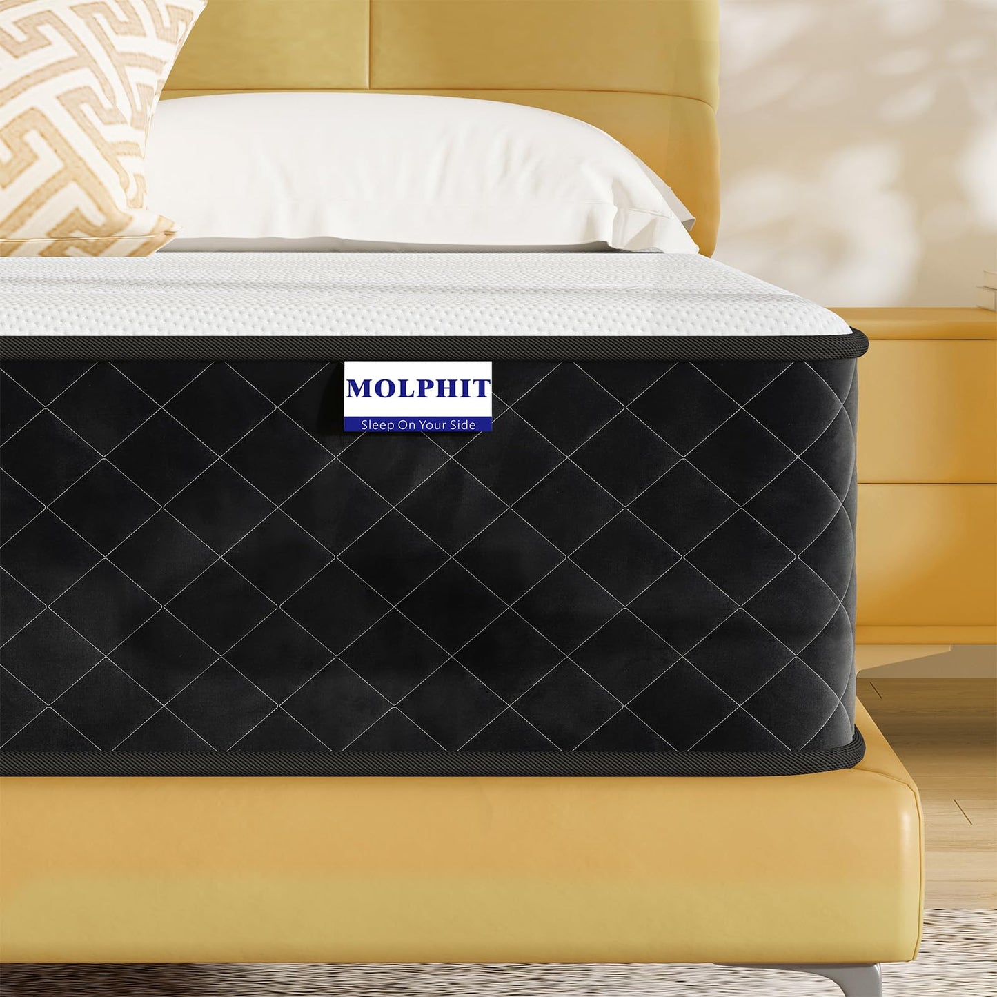 MOLPHIT Mattress 140 x 200 cm, Height 25 cm, Oeko-Tex Certified, Hardness H3 and H4, 7-Zone Pocket Spring Mattress with Comfort Foam, Fabric with Soft, Durable and Skin-Friendly, 140 x 200 x 25 cm