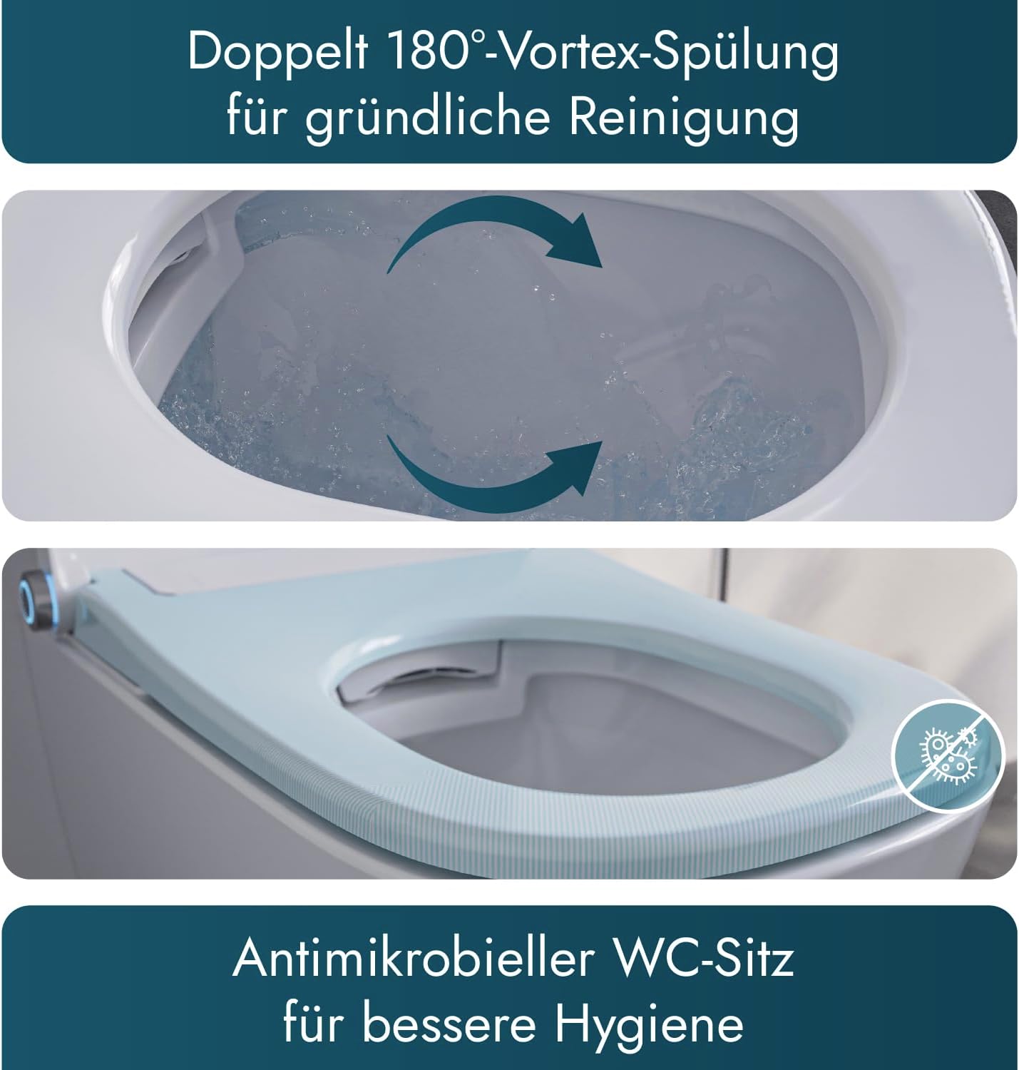 BERNSTEIN Dusch-WC Pro+ 1104 in Weiß mit 5 Jahre Garantieerweiterung, Spülrandloses Hänge-WC mit Bidet Funktion – Komplettanlage mit Fernbedienung Absenkautomatik selbstreinigende Düse