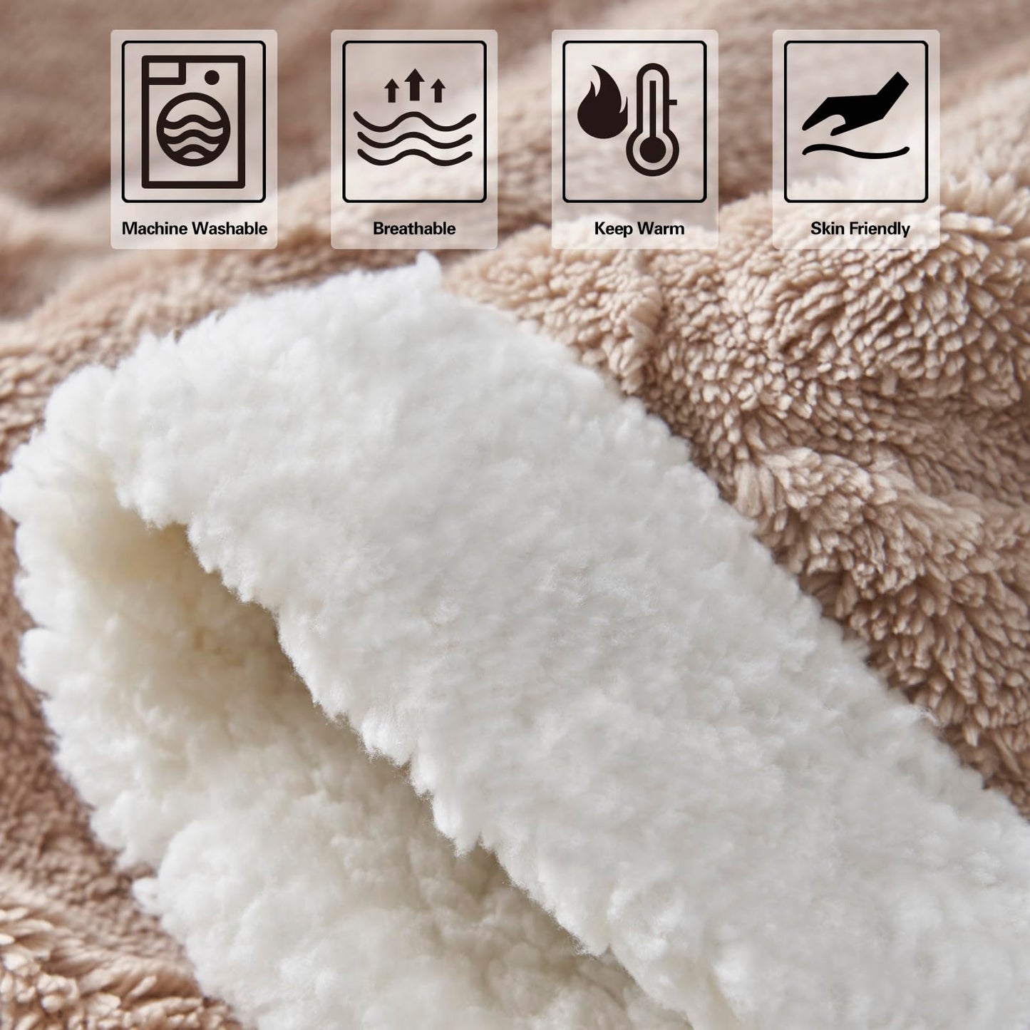 EAQ Cuddly Fluffy Sherpa Flannel Sofa Throw Blanket Sofa Blanket Double Face Extra Soft Living Room Sofa Throw Couch Blanket for Bed Sofa (Grey, 150 x 200 cm)