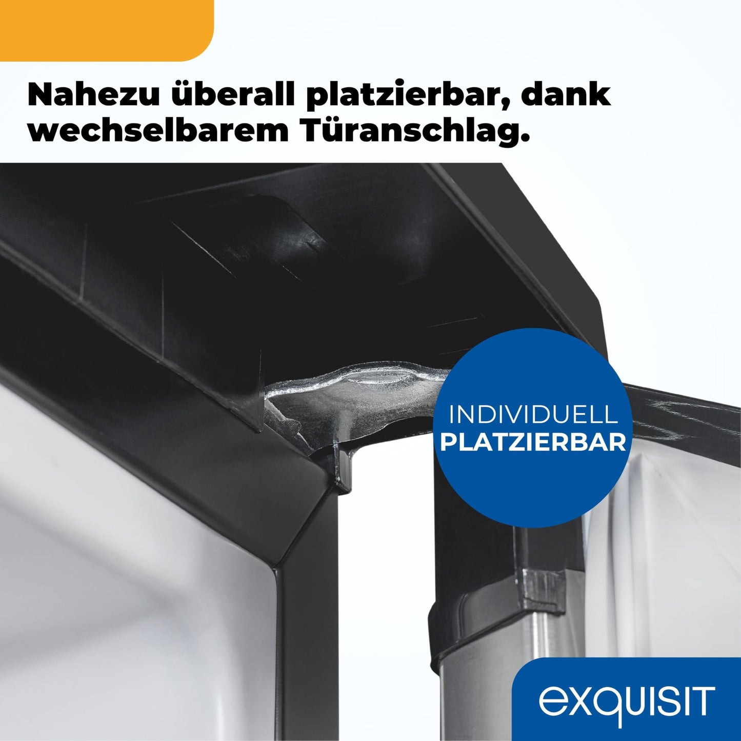 Exquisit KS585-V-091E Full-Room Refrigerator, 75 Litres, Freestanding, Small and Compact, 45 cm Wide, LED Interior Lighting