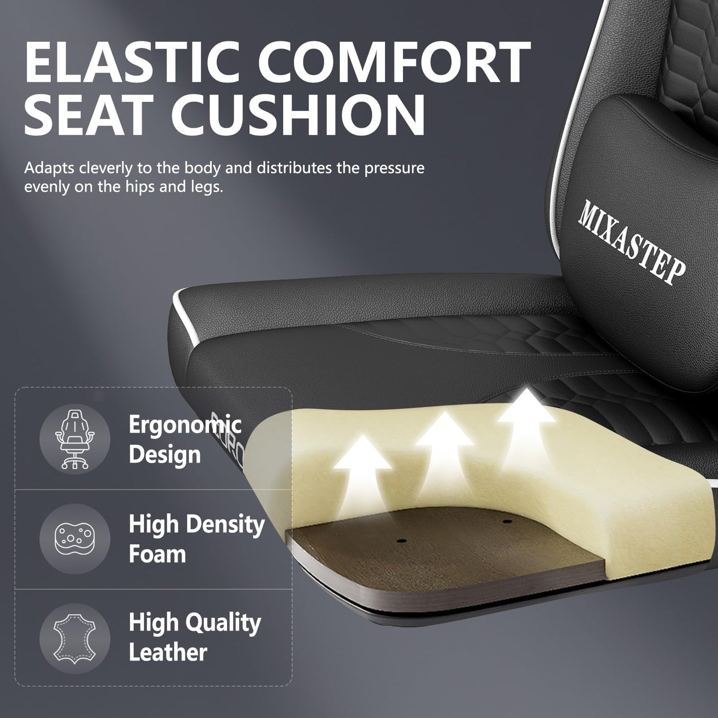 NSMAZXO Gaming Stuhl Ergonomisch mit Verstellbarer Rückenlehne & 360° Drehfunktion - Bürostuhl für Erwachsene/Jugendliche 150KG,PC-Stuhl Stoff in Grün für Homeoffice/Gaming