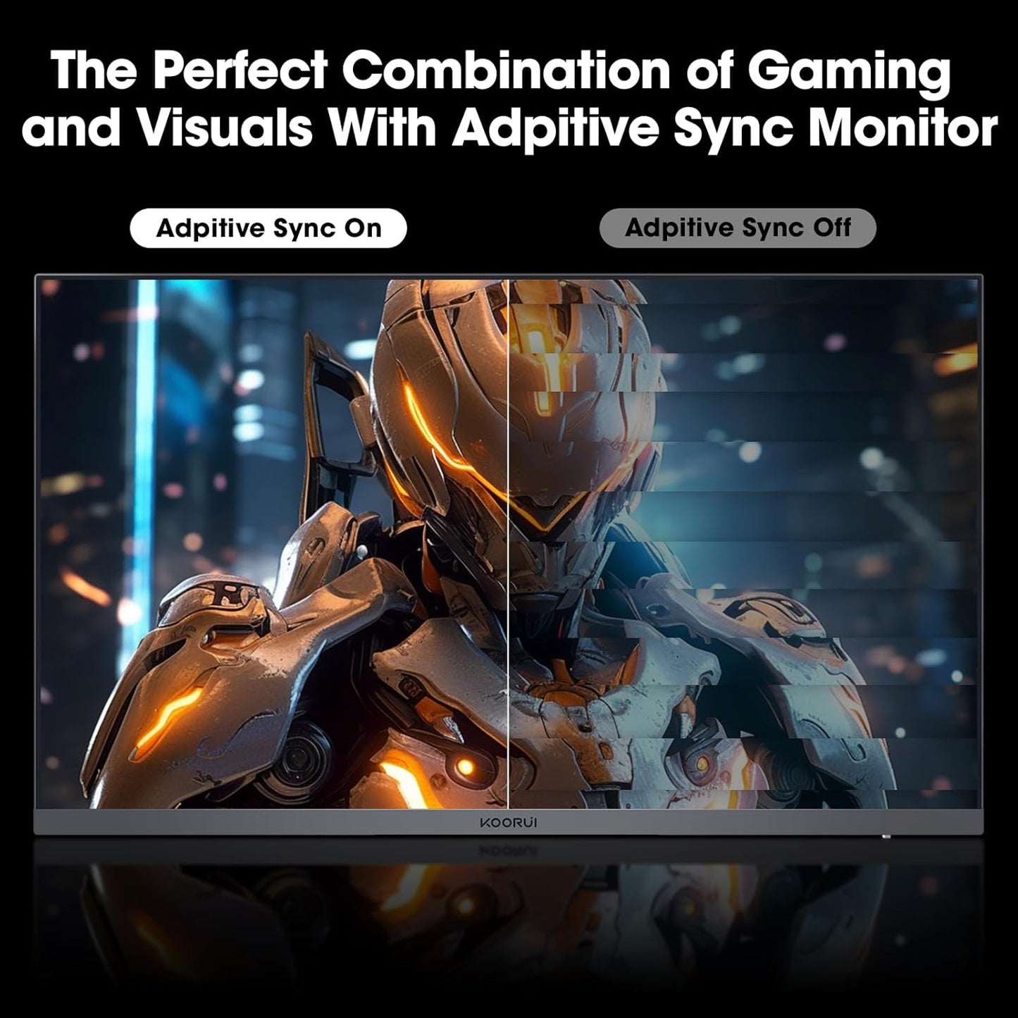 KOORUI Gaming Monitor 27 Zoll, Full HD Rahmenlos Bildschirm 165Hz Adaptive Sync (1ms, VA-Panel, Eye-Care, 1920 x 1080, 2xHDMI 2.0, & DisplayPort 1.4, VESA 75x75mm, DCI-P3 90%)