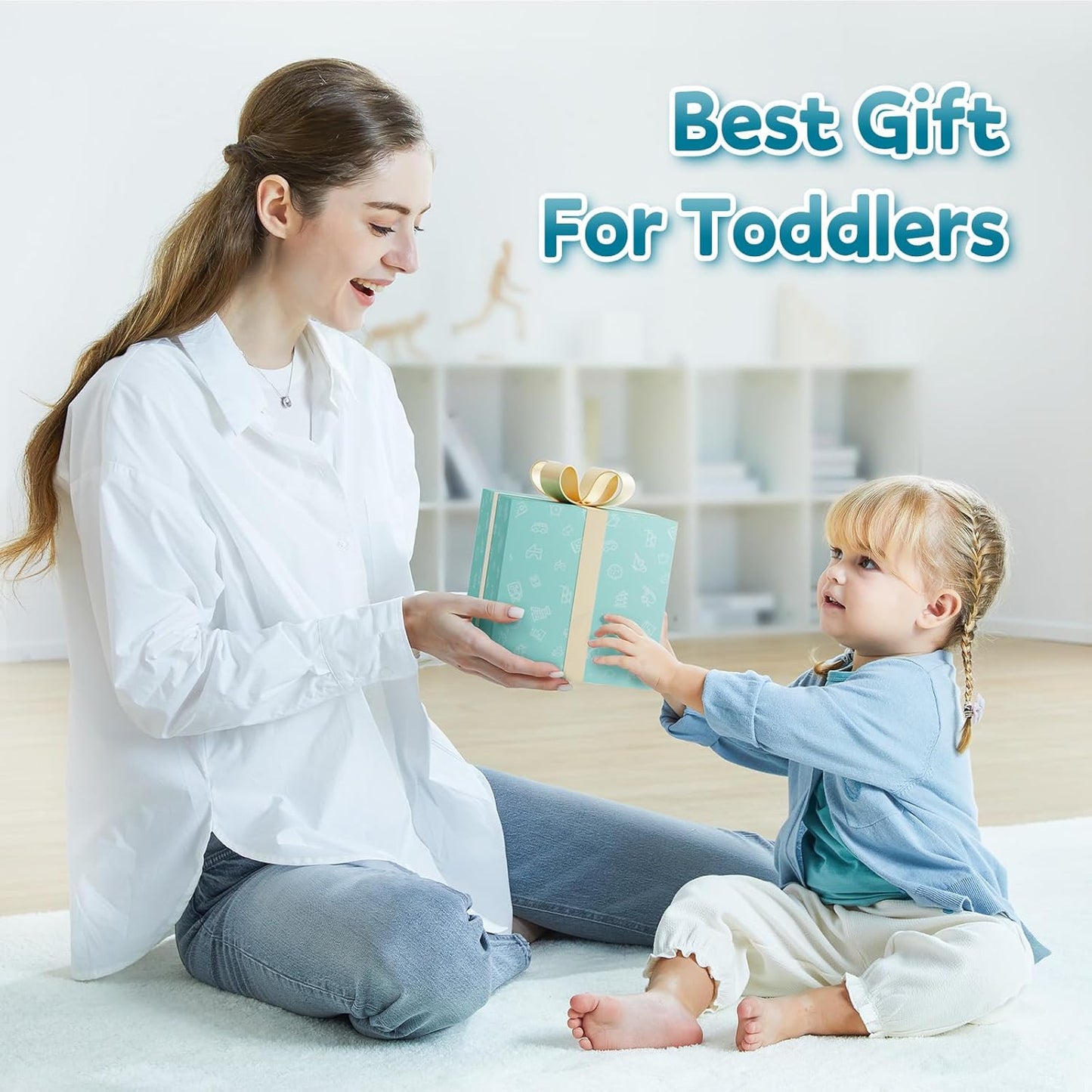 TOP BRIGHT Wooden Shape Sorter Activity Cube Toy for 1 Year Old Baby - 1st Birthday Gift for Girls Boys 12 Months +