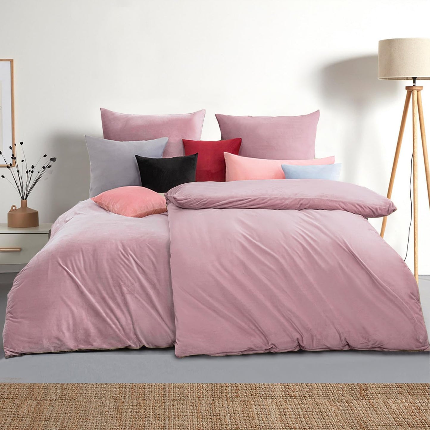 Soifox Bed Linen Set, Grey Anthracite, Microfibre, Non-Iron and Wrinkle-Free Duvet Cover 200 x 200 cm with Set of 2 Pillowcases 80 x 80 cm, Bed Linen with Zip