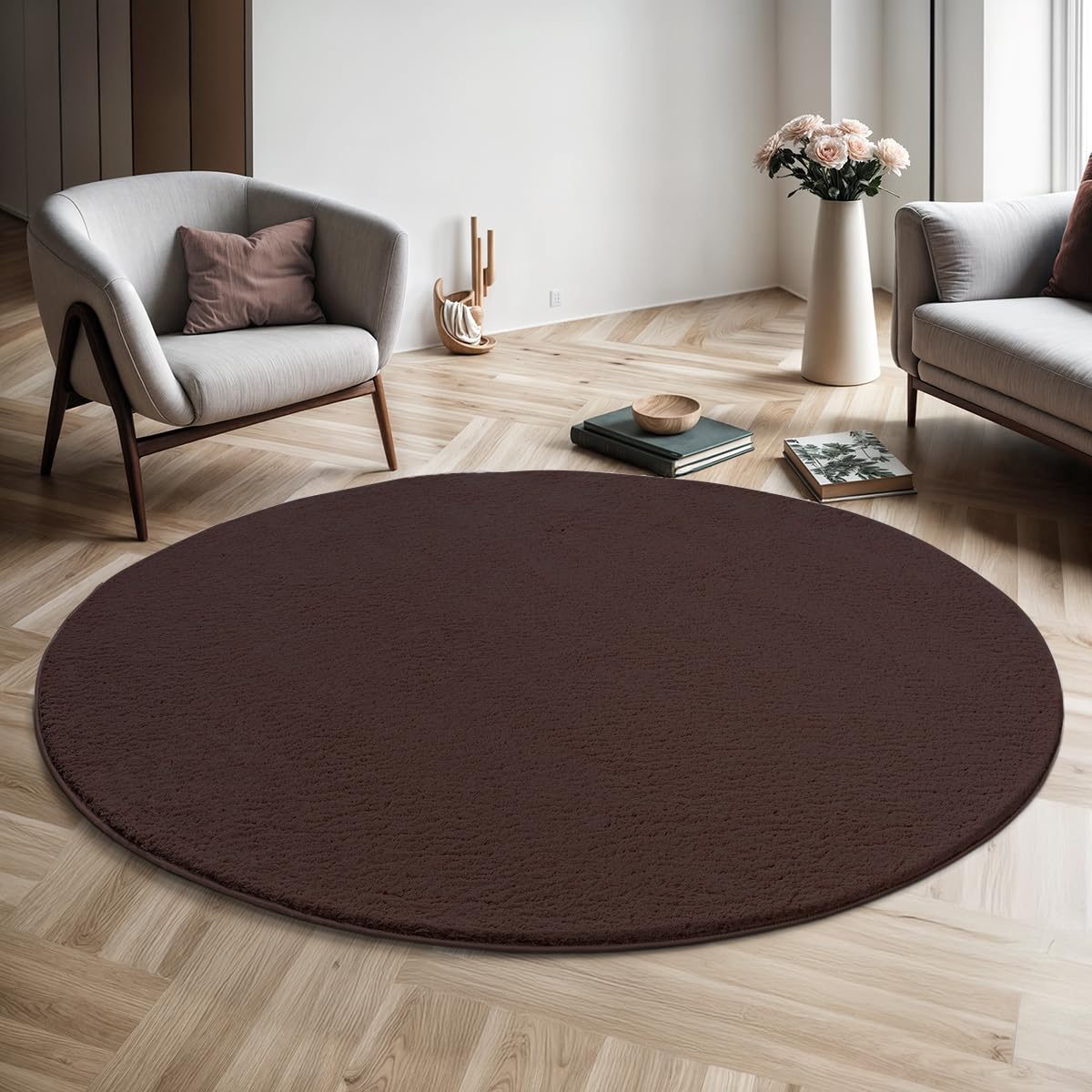 the carpet Relax Rug, Modern, Fluffy, Short Pile, Non-Slip Underside, Washable up to 30°C, Super-Soft, Fur Look, Anthracite, 160 x 220 cm