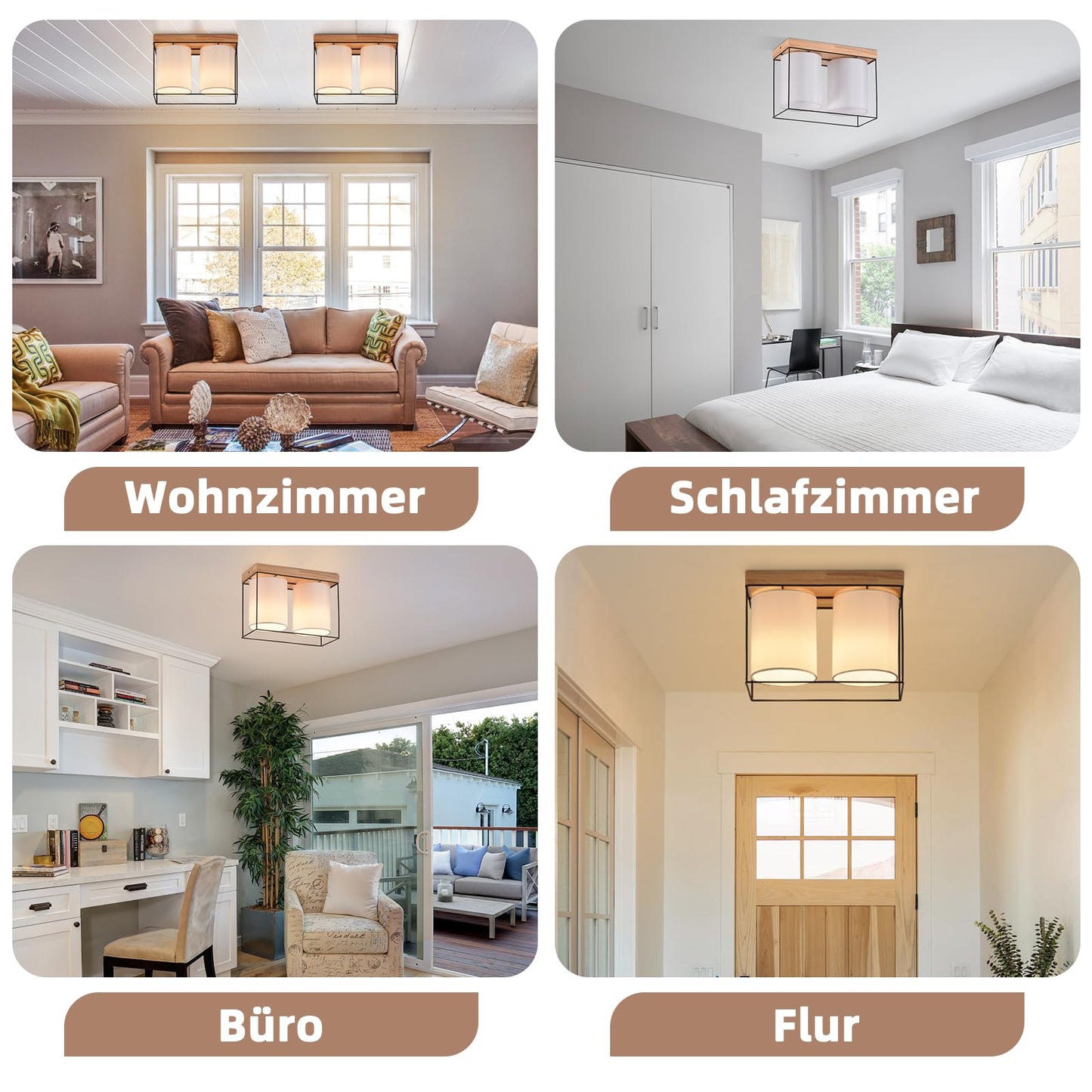 CBJKTX Ceiling Light Living Room Ceiling Light Glass - 4 Bulbs E27 Vintage Black Dining Room Lamp Industrial Style Metal Ceiling Retro Living Room Lamp for Bedroom Dining Room Kitchen (Light Bulb Not