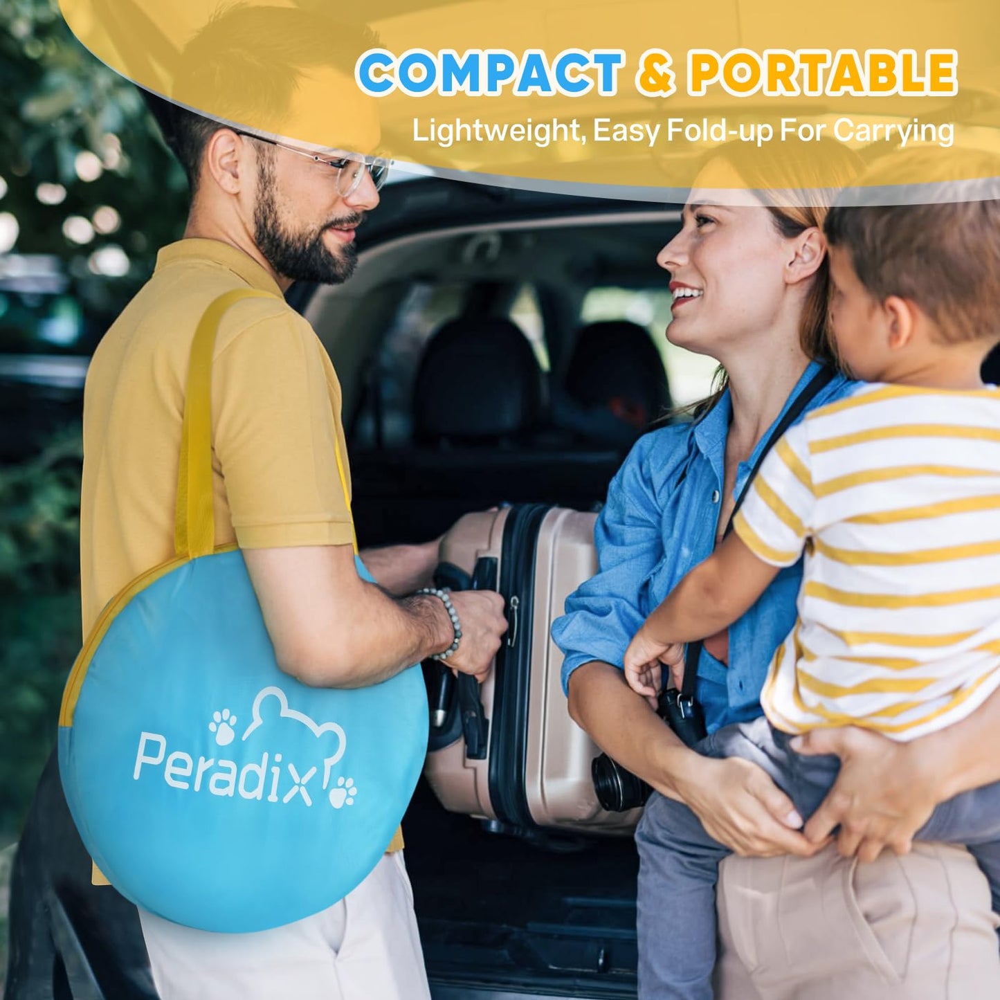 Peradix 4 in 1 Pop Up Baby Planschbecken,Babypool mit UV Schutz Bällepool, Baby Zelt Strandzelt mit Moskitonetz,Tragbare Spielzelt Bällebad Sonnenschutz Sommer für Jahre,(Blau)