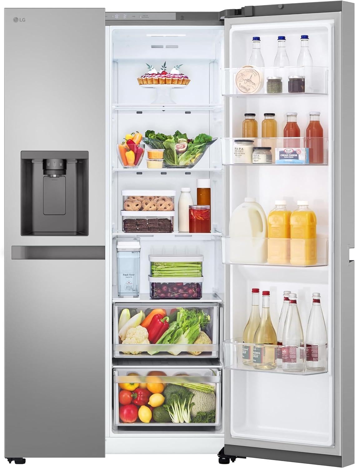 LG GSLC40PYPE Side-by-Side Kühlschrank ǀ Smart Inverter Compressor ǀ Eis- und Wasserspenderǀ Total No Frost Technologie ǀ EEK E ǀ 638 L