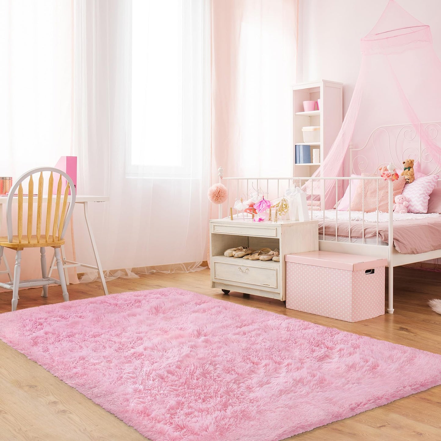 XSIVOD Fluffy High Pile Rug, Dark Grey, Washable Rug 140 x 200 cm, Living Room, Non-Slip Extra Large Rugs, Bedroom, Soft Modern Rugs, Mat Rugs for Children's Room