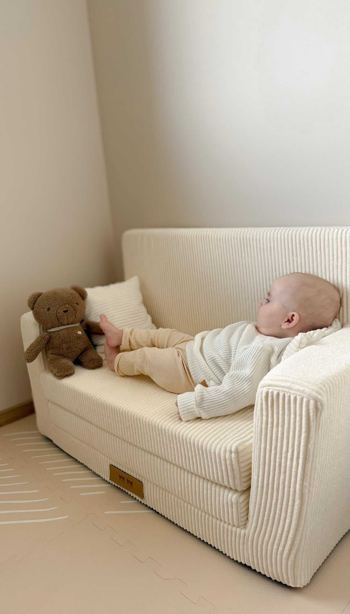 Flumi Personalised Children's/Teenager's Couch/Armchair/Sofa Bed, with Engraving of Child's Name, Play Sofa, Sleeping Chair, Bed Function, Children's Furniture, 92 x 40 x 60 cm, Microfibre (Grey)