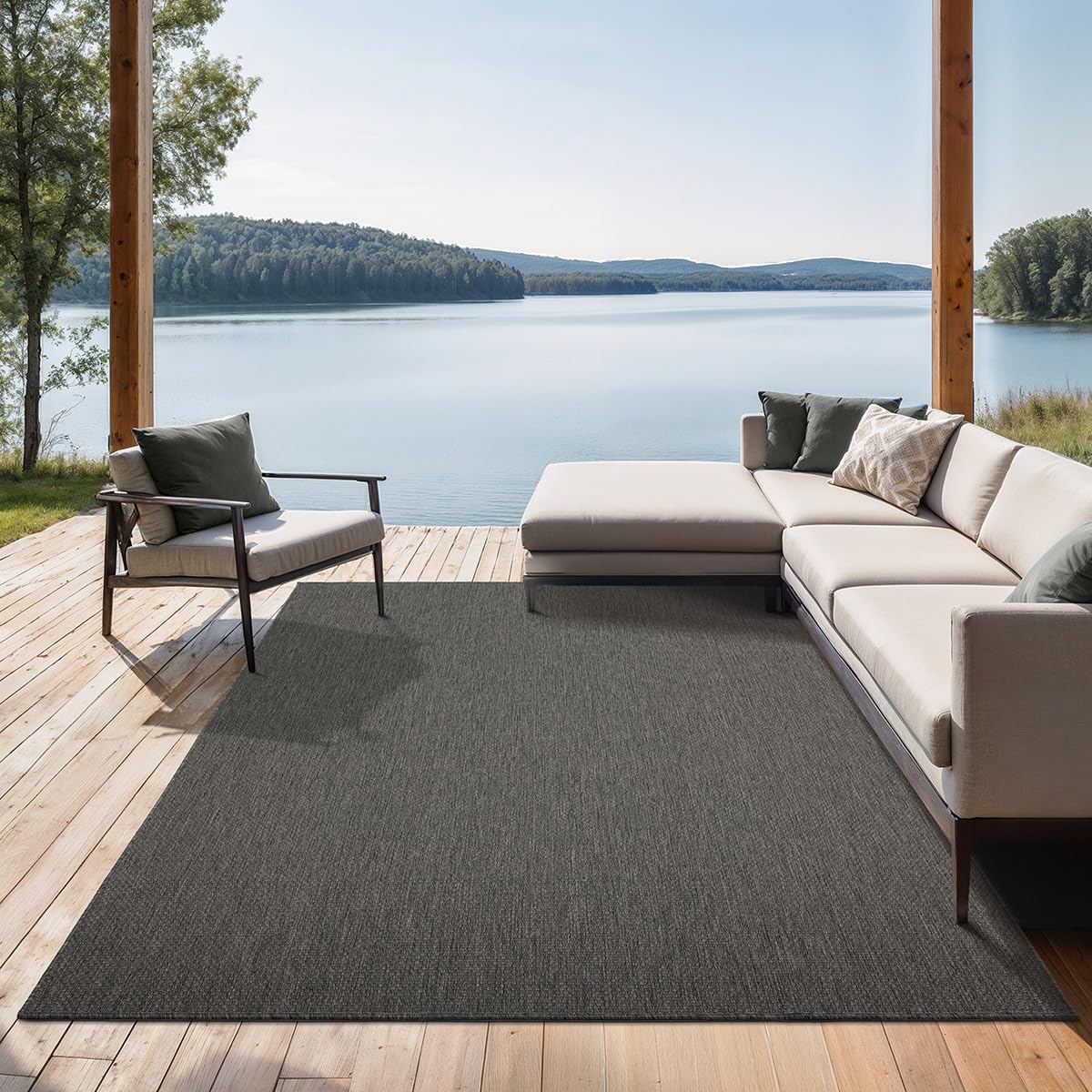 the carpet Mistra - Moderner In- und Outdoor Teppich, perfekt für das Wohnzimmer, Schlafzimmer oder die Terrasse, Wetterfest, langlebig und pflegeleicht, Natur, 300 x 400 cm