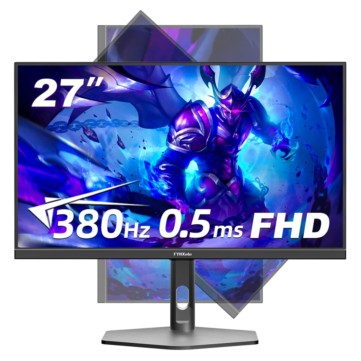 FYHXele Gaming Monitor 24 Inch 180Hz 1080P IPS 1ms MPRT PC Monitor Built-in Speaker Support 144hz/165hz/180hz Freesync Premium Display Eye Care DisplayPort1.4 HDMI2.1 VESA
