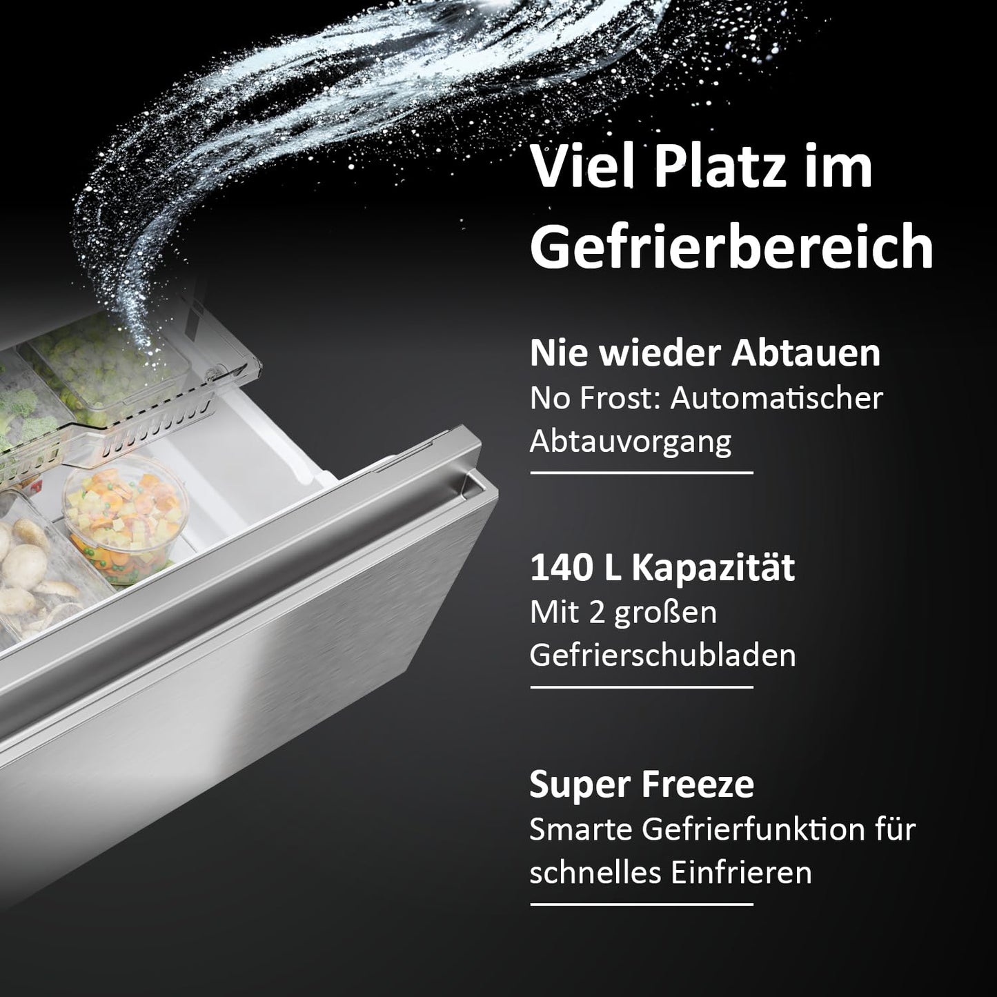 Haier French Door Kühl-Gefrierkombination 70 cm Breite I 402 L French Door Kühlschrank, freistehend I Doppeltür Kühlschrank mit Gefrierfach, No Frost I LED, Touch-Display I FD 70 SERIE 3 HFR3718ENMM