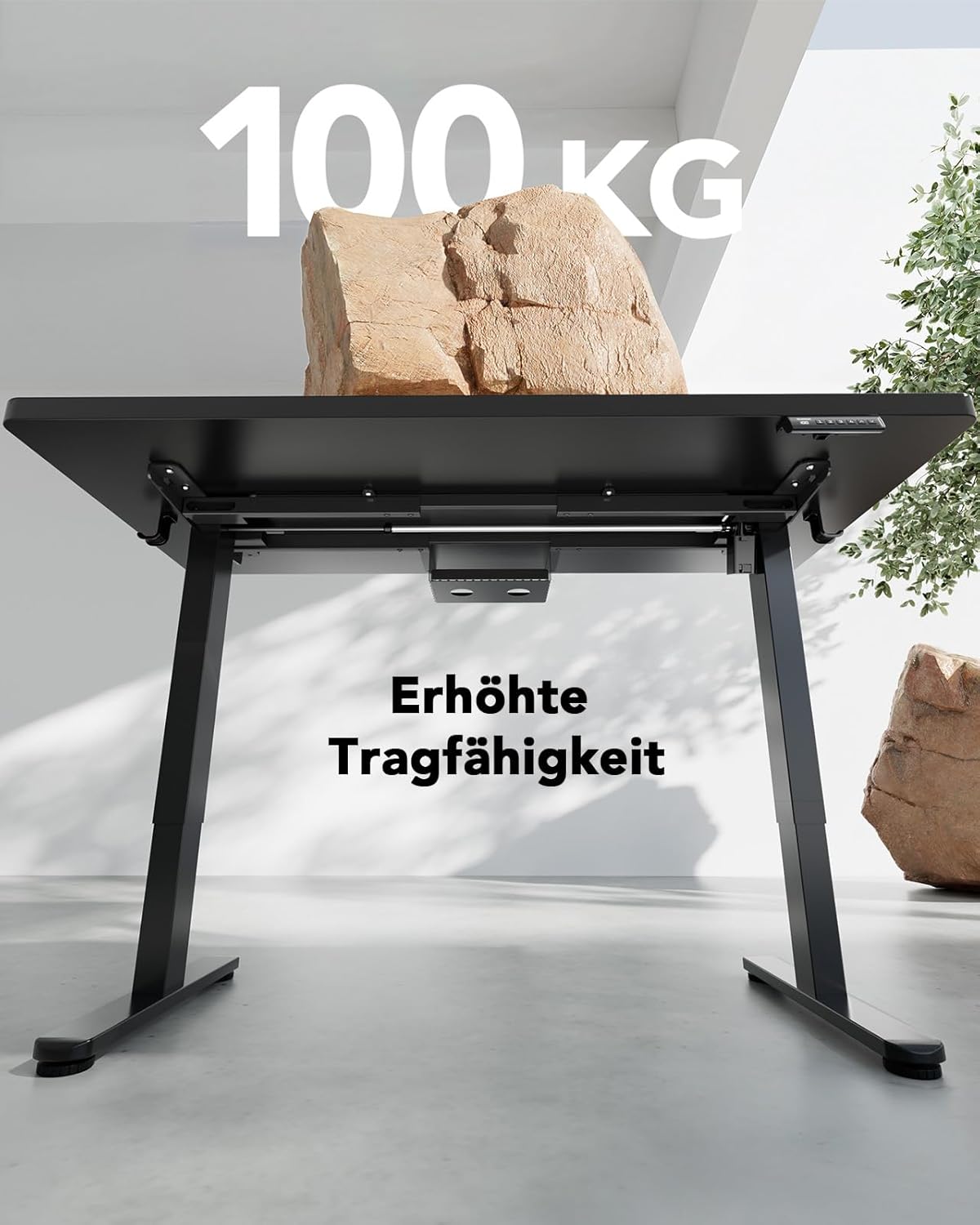 HUANUO Höhenverstellbarer Schreibtisch 160x80cm,25MM Ganze Tischplatte mit Bürstenloser Motor,Ergonomischer Steh-Sitz Tisch Stehpult,Einfache Montage Elektrischer Stehschreibtisch für Homeoffice