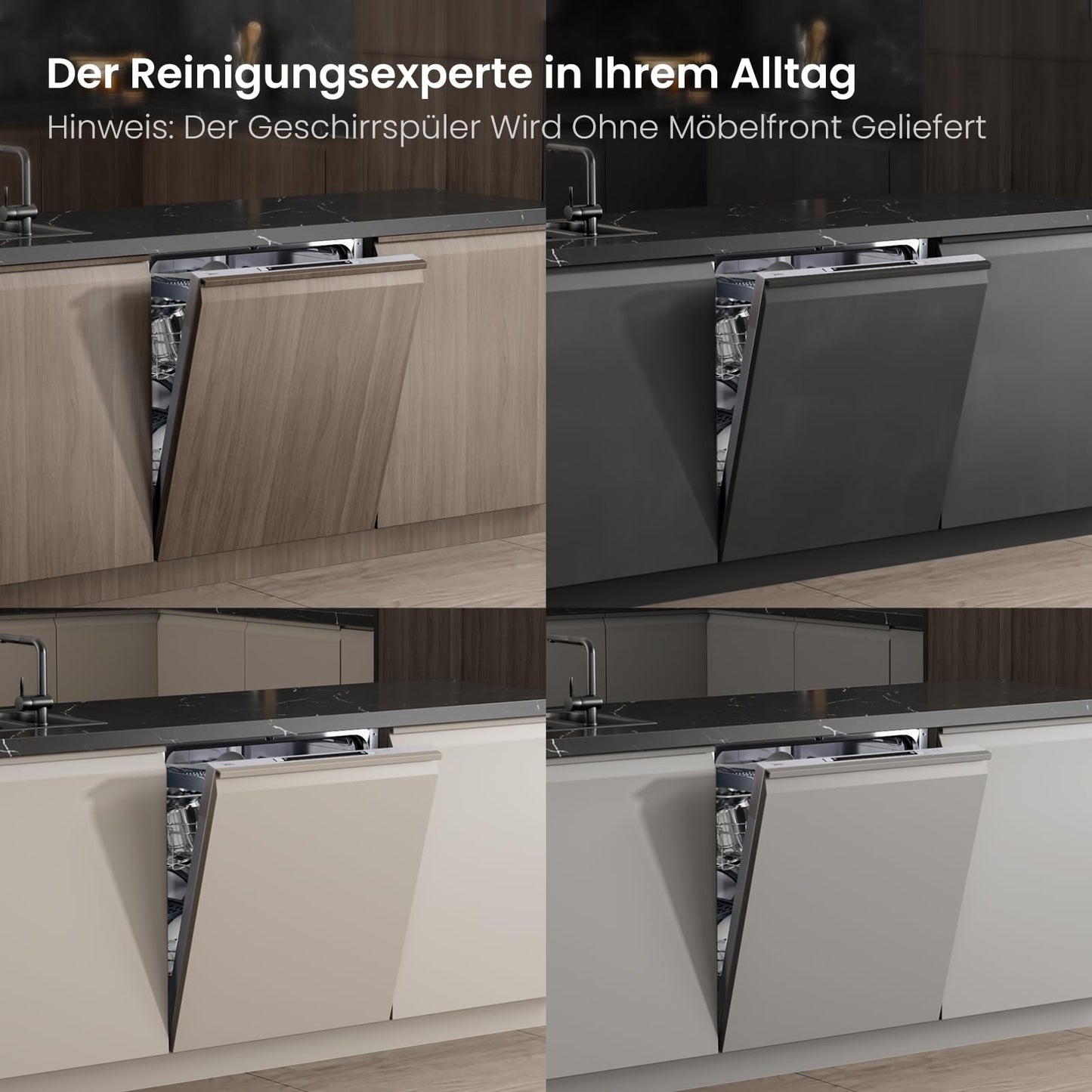 Midea SF 5.60NW14C Dishwasher 60 cm Freestanding & Undermountable, 14 MGD, Hygiene Care +, Zone Wash, 7 Programmes, Dishwasher 60 cm with WiFi, Start Delay, Automatic Door Opening, 44 dB