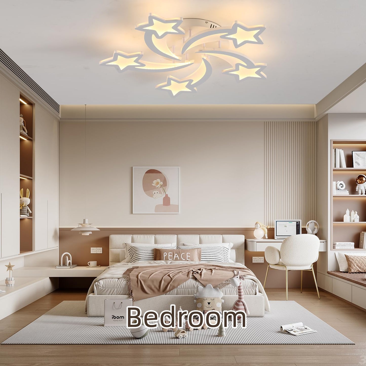 ZAITINZ Deckenlampe Led,5 blütenblätter Wohnzimmerlampe,Deckenleuchte Dimmbar mit fernbedienung,lampe wohnzimmer 50W,Moderne Deckenleuchten mit Memory Funktion,Led Deckenleuchte Schwarz 3000-6000K