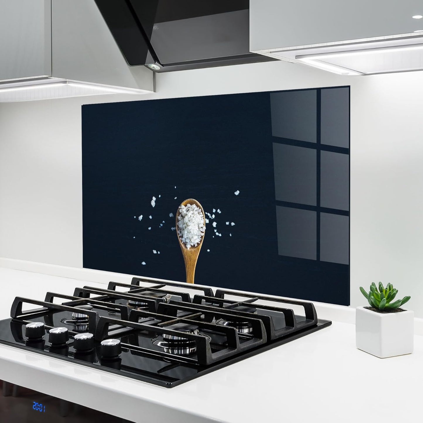 ARTHUB® Küchenrückwand aus Glas 50x70 cm, 5mm ESG | Spritzschutz, Glasplatte, Herdspritzschutz, Wandschutz für Herd, Hartglas, Lebensmittel, Gewürze, Heart Spice Powders