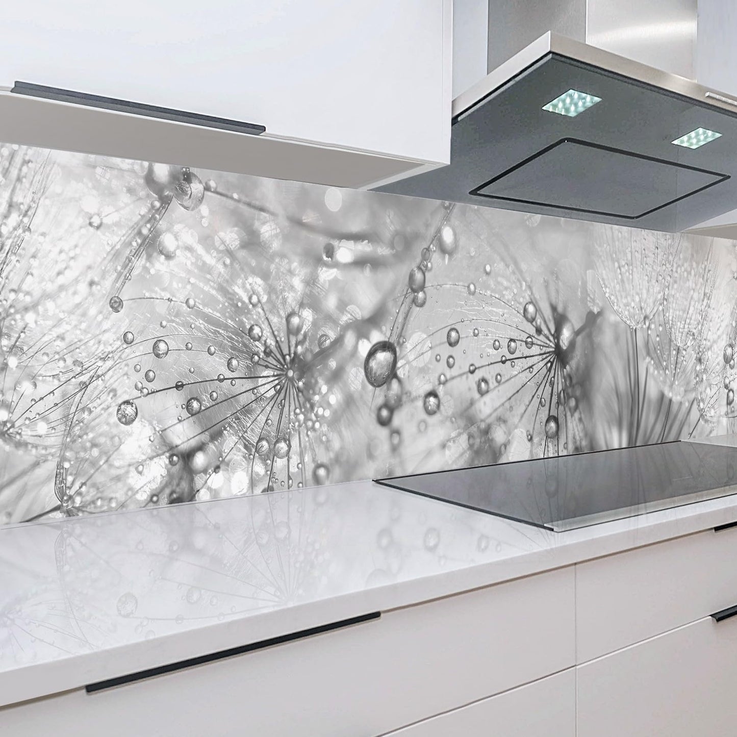 Rodnik Kitchen Splashback, Robust ABS Plastic Monolith Panel in Deluxe Quality, Direct Print, Choice of Motifs (Ice Cubes and Cherries)
