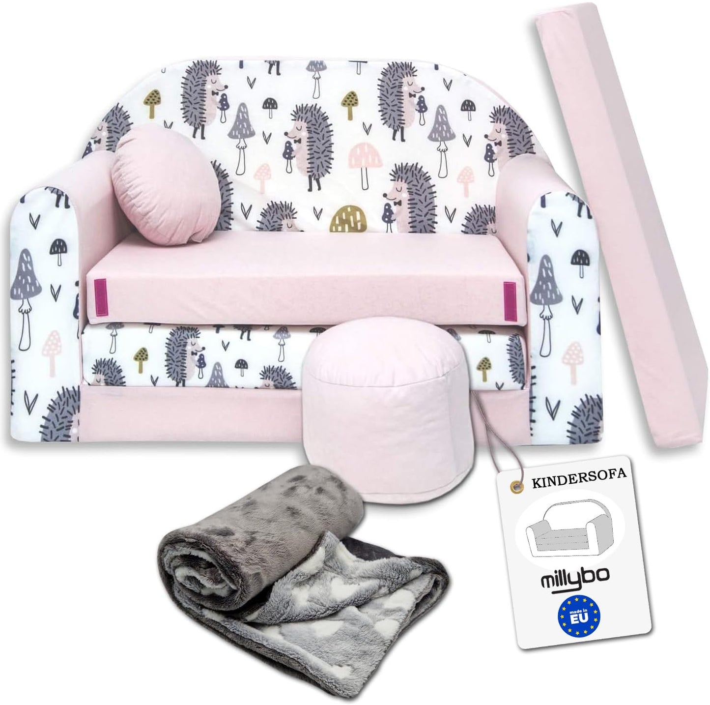 Children's Sofa with Sleep Function Foldable 3-in-1 Children's Sofa Play Sofa with Bed Function Girls Boys Bean Bag Mini Sofa Bed Children's Room Sleeping Chair (A39)