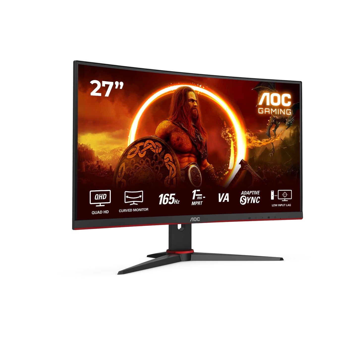 AOC Gaming CU34G2XPD – 34-Zoll-WQHD-Curved-Monitor, 180 Hz, schnelle VA, 1 ms GTG, FreeSync Premium, HDR400, höhenverstellbarer Standfuß (3440 x 1440, HDMI, DisplayPort, USB-Hub)