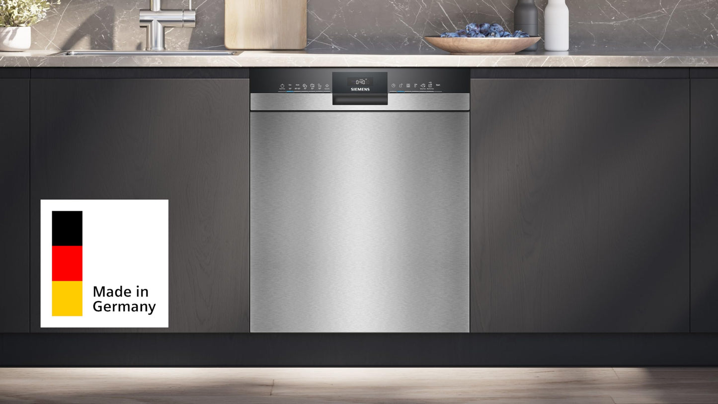 Siemens SN43ES06VE, iQ300 Smart Dishwasher, Undermount Dishwasher, 60 cm, Cutlery Drawer, Automatic Door Opening, Triple rackMatic, Particularly Quiet, intesiveZone, varioSpeed, aquaStop