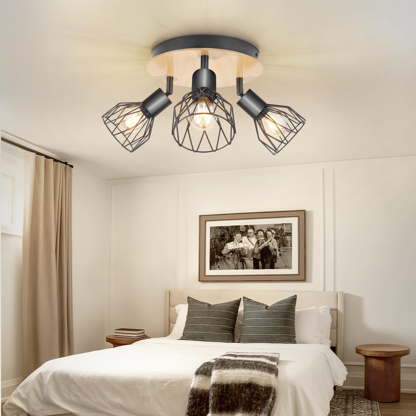 Kimjo Led Deckenstrahler 6 Flammig - Deckenleuchte Strahler E14 Schwenkbar - Deckenlampe Schwarz 6 Flammig Lampe Wohnzimmer - Deckenlampe LED Deckenleuchte Küche Deckenspot Ohne Leuchtmittel