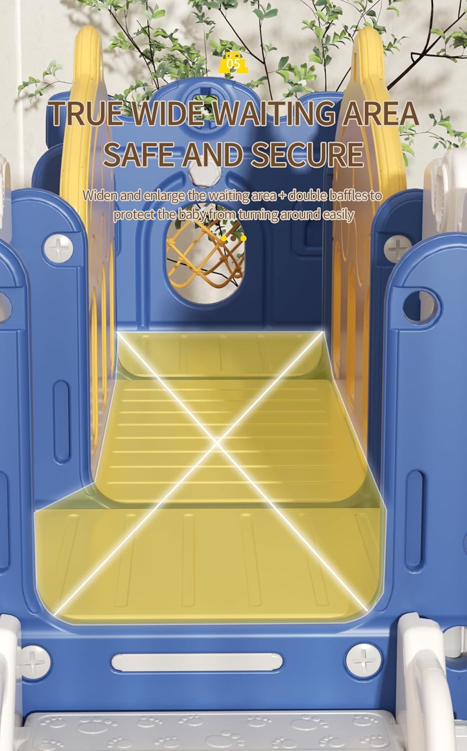 Veitoalioy Children's Slide Outdoor, Garden Slide Outdoor and Indoor, Suitable for Babies Aged 1-4 to Play, Safe and Reliable Sliding Swing Combination (Aisle Grey White)