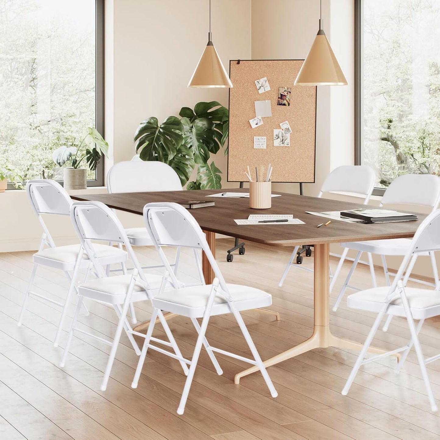 Asdsed Klappstuhl 4er Set, Klappstühle Gepolstert, Klappstuhl bis 158KG Gepolstert mit Starker Stahlrahmen, Faltbarer Klappstühle Platzsparender Schreibtischstuhl für Haus Büro Garten Balkon Party
