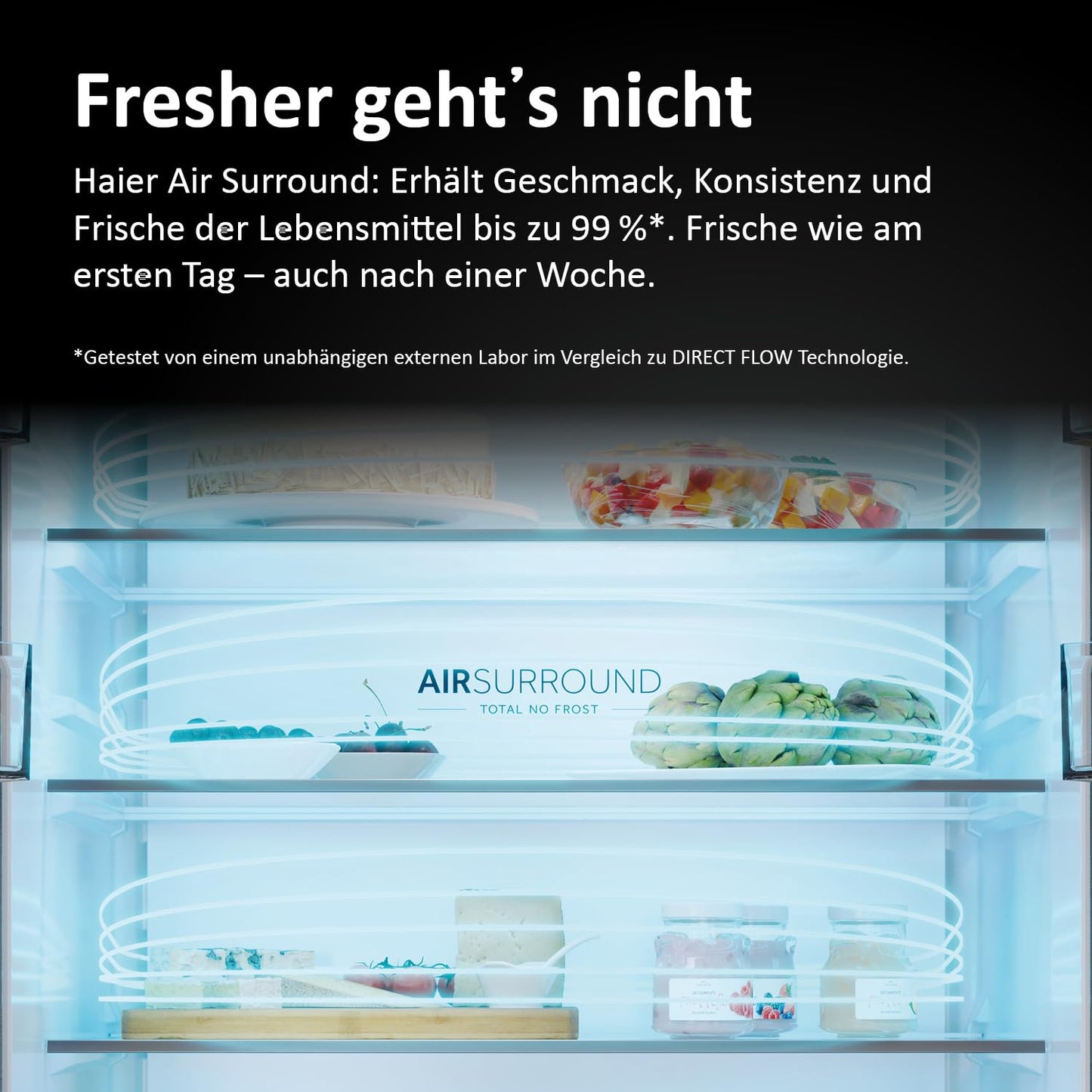 Haier French Door Kühl-Gefrierkombination 70 cm Breite I 402 L French Door Kühlschrank, freistehend I Doppeltür Kühlschrank mit Gefrierfach, No Frost I LED, Touch-Display I FD 70 SERIE 3 HFR3718ENMM