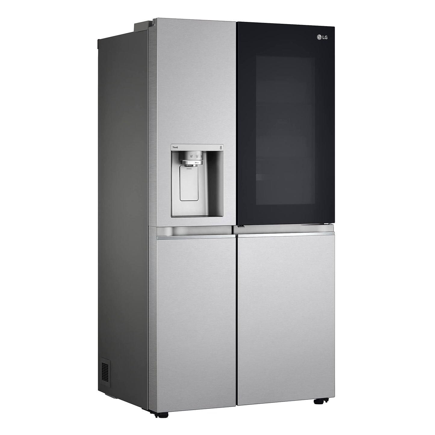 LG GSXE90MBDD Side by Side Kühlschrank mit InstaView Craft Ice | Door in Door | Crushed Ice -und Wasserspender EEK: Klasse D | 628 Liter Kapazität | Festwasseranschluss | Total No Frost