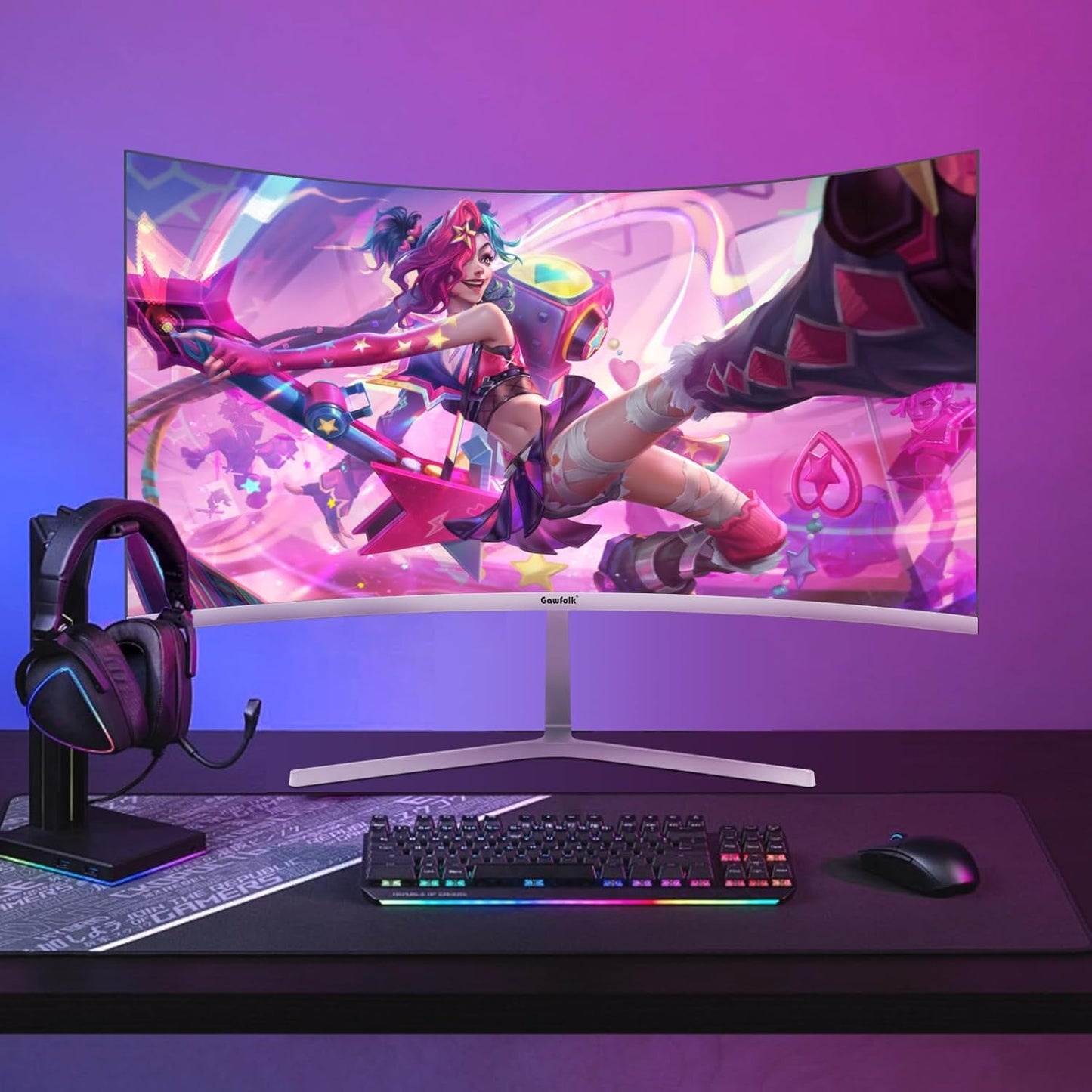 Gawfolk PC Monitor 32 Zoll UHD 4K 60Hz, Ultraklar (3840×2160p) Computer Bildschirm mit FreeSync, HDMI, DisplayPort, 178° Betrachtungswinkel, Unterstützt VESA100*100mm