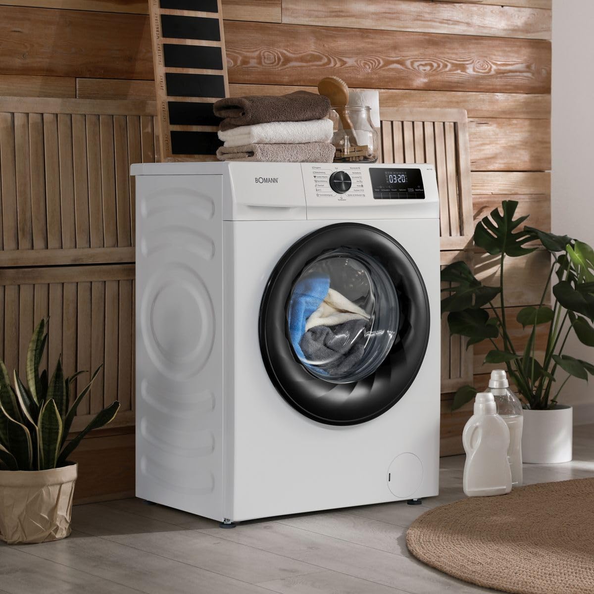 Bomann® Waschmaschine 10kg | max. 1400 U/min | 16 Programme | Bürstenloser DC-Motor: effizient, leise und langlebig | Endzeitvorwahl | Zulaufschlauch-Sicherheitssystem | Washing Machine | WA 7111