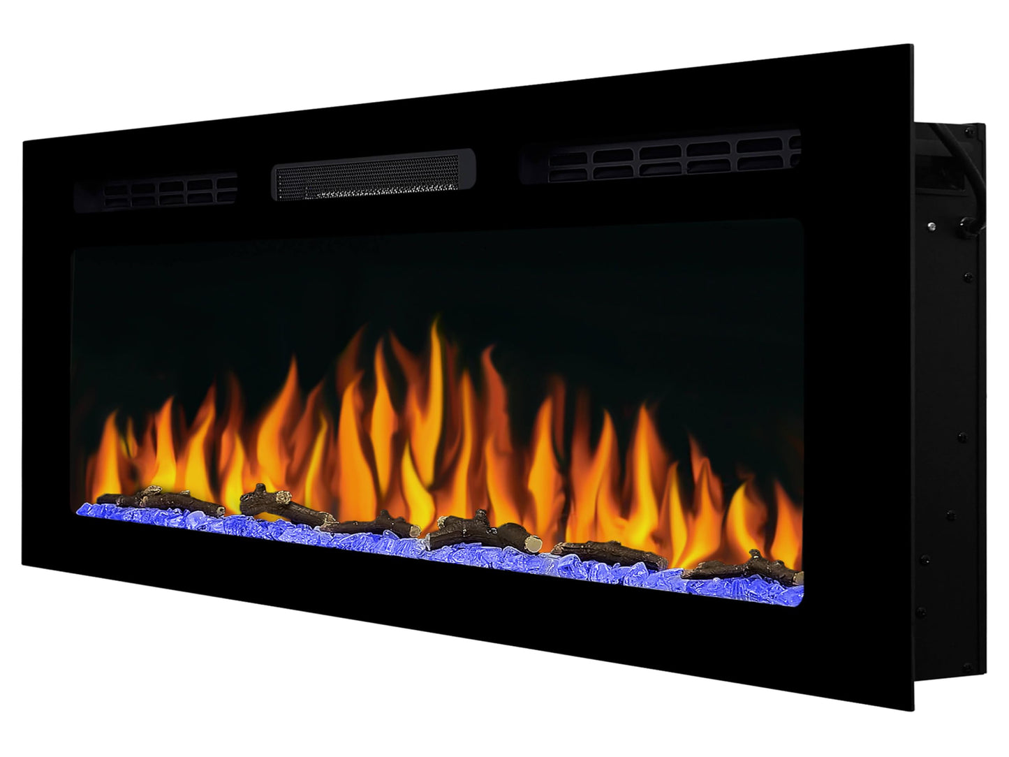 ArtiFlame Elektrokamin AF27WR Multicolor, Elektrischer Einbaukamin mit Heizung 900/1800 W, realistischer 3D-Flammeneffekt, LED-Beleuchtung, Fernbedienung, Timer, Thermostat, Knistereffekt, Schwarz