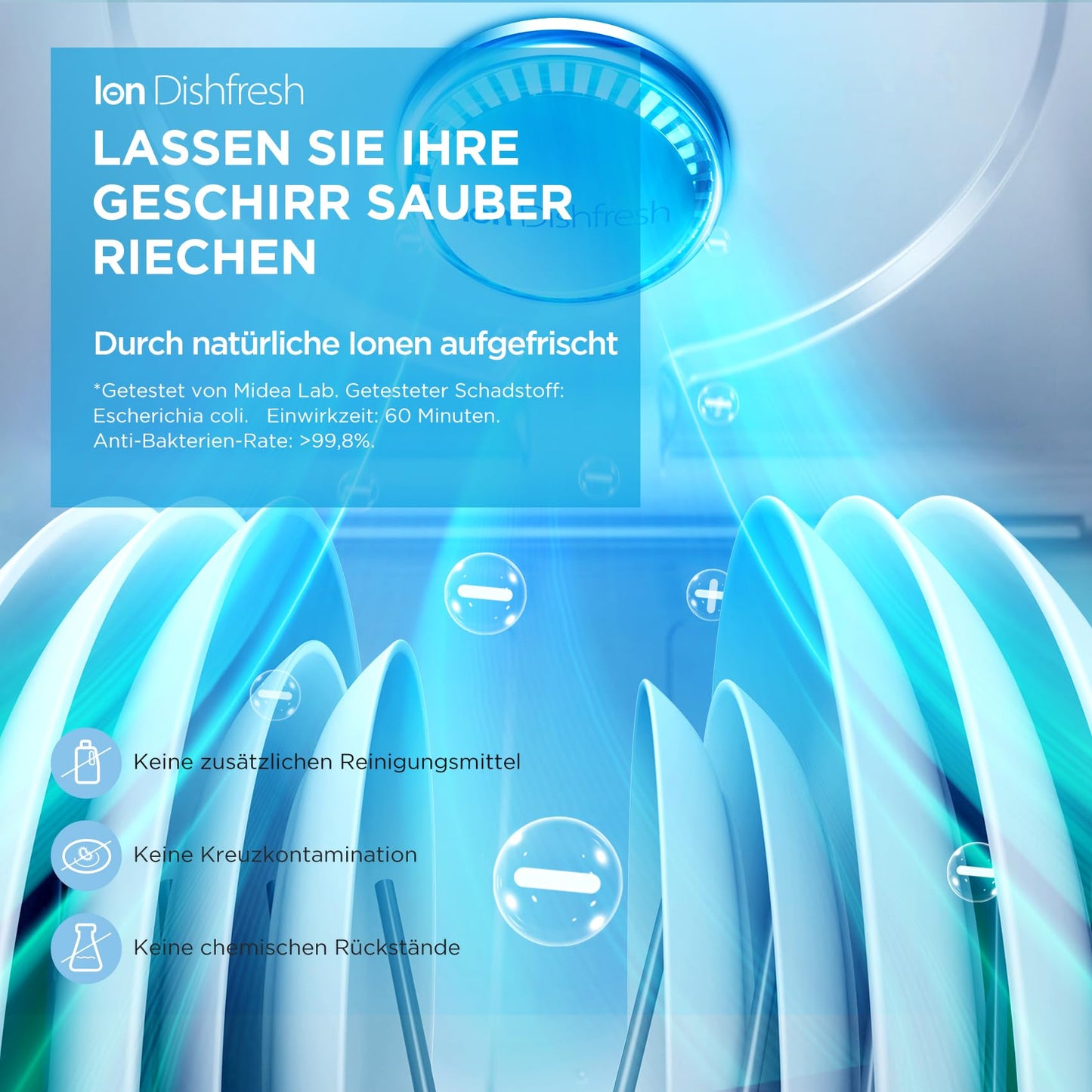 Midea MDWEU1435XSS-W Dishwasher, Integrated, 14 Place Settings, 60 cm, Partially Integrated with WiFi, Extra Drying, 7 Programmes, 47 dB, 0-24 Hours Start Time Delay, Stainless Steel