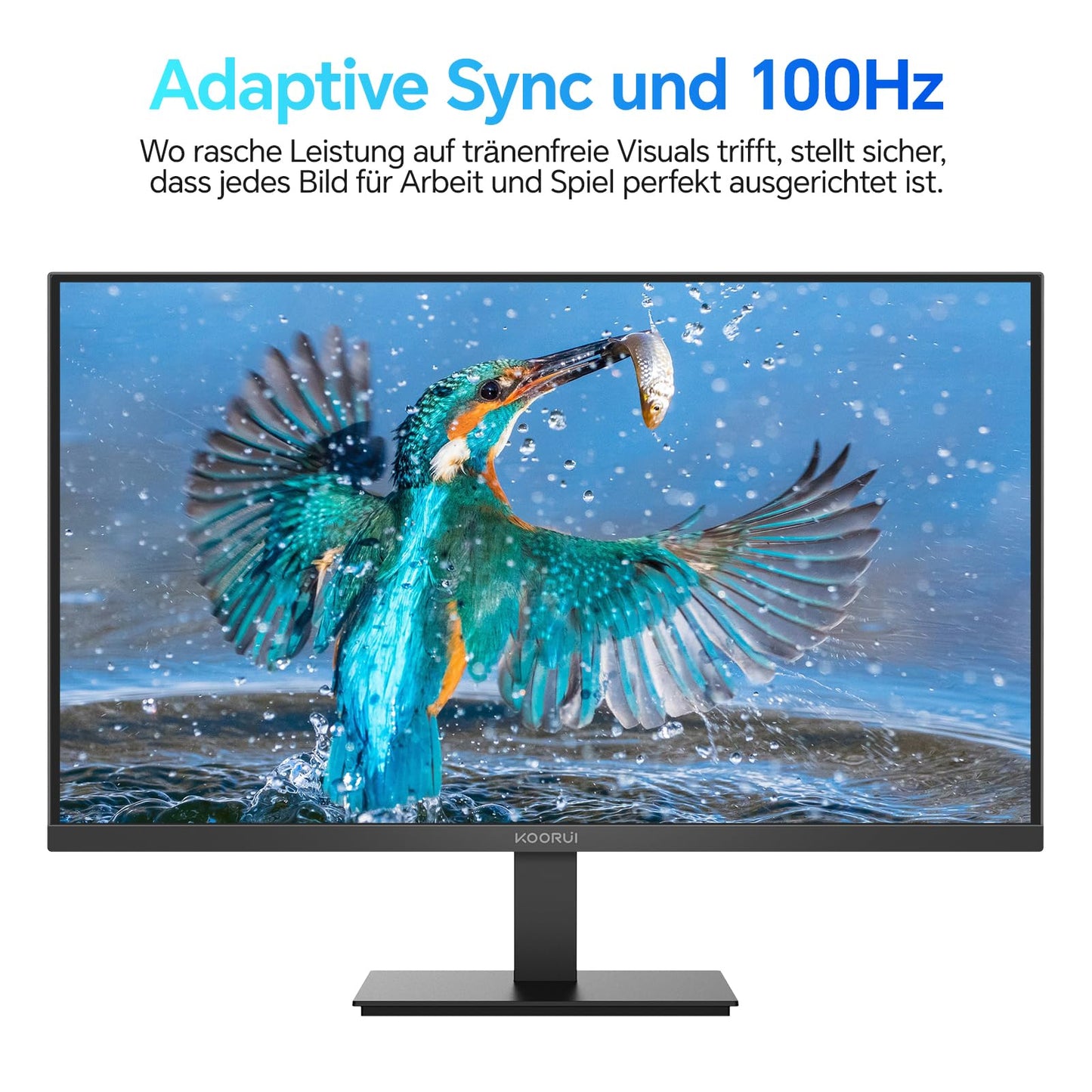 KOORUI E2711F 27 Inch Monitor, FHD 1920 x 1080 100Hz PC Monitor, Adaptive Sync HDMI 1.4, Eye Care Screen, -5° ~ 15° Tilt, VESA 100 x 100 mm